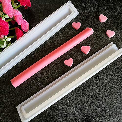 Heart-Shaped Silicone Candle Mold for DIY Candle Making - Tube Column Design for Candles, Jelly, Chocolate, Candy & Mousse Cakes - Perfect for Home Decor, Wedding Favors, and Craft Projects