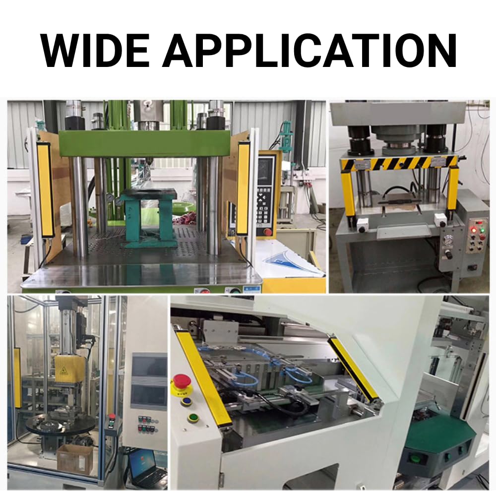 Walfront 525mm Light Curtain Sensor - 12 Beams Safety Light Screen Grating Device, DC24V BEM1240-30NB for Industrial Machine Guarding & Automated Production Line Safety