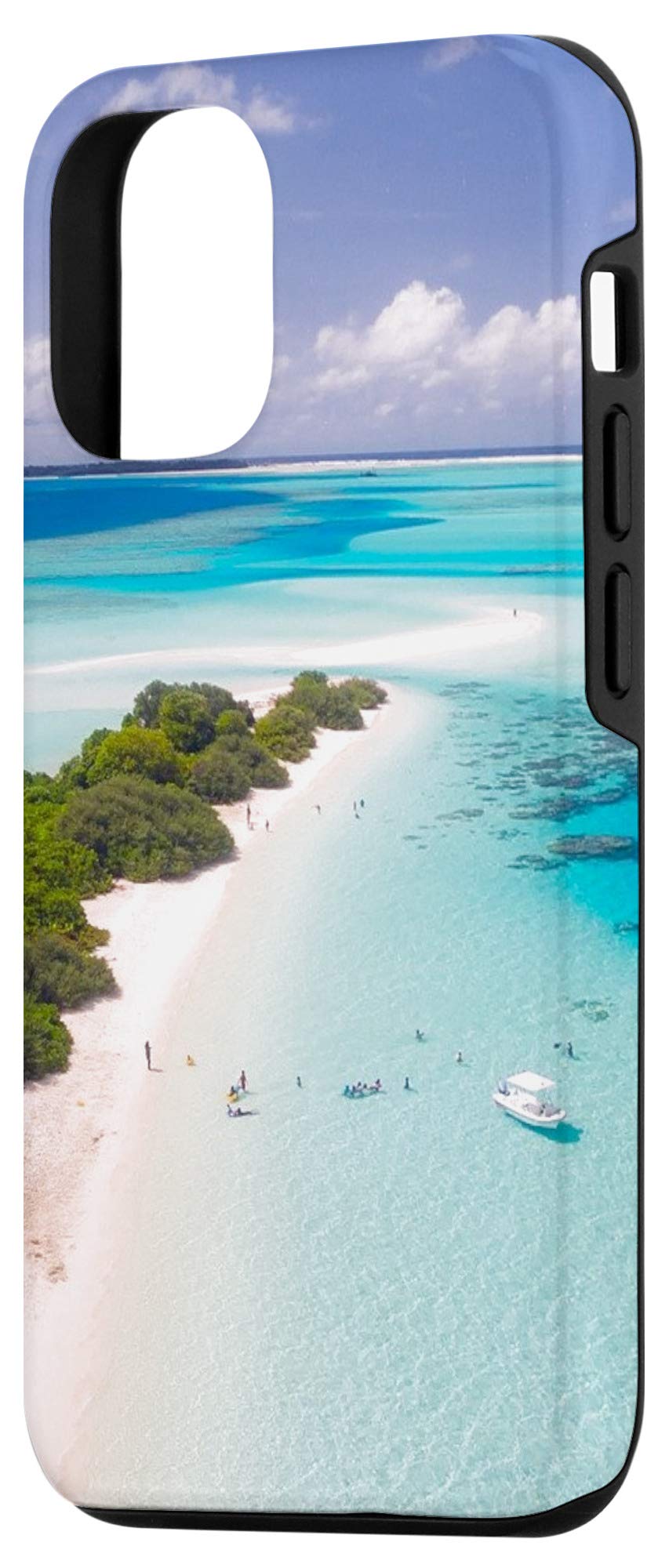 iPhone 12/12 Pro Case - Tropical Beach Design with Blue Ocean & Sky - Perfect Gift for Sea Lovers - Waterproof & Shockproof Protection for Travel, Vacation & Beach Days