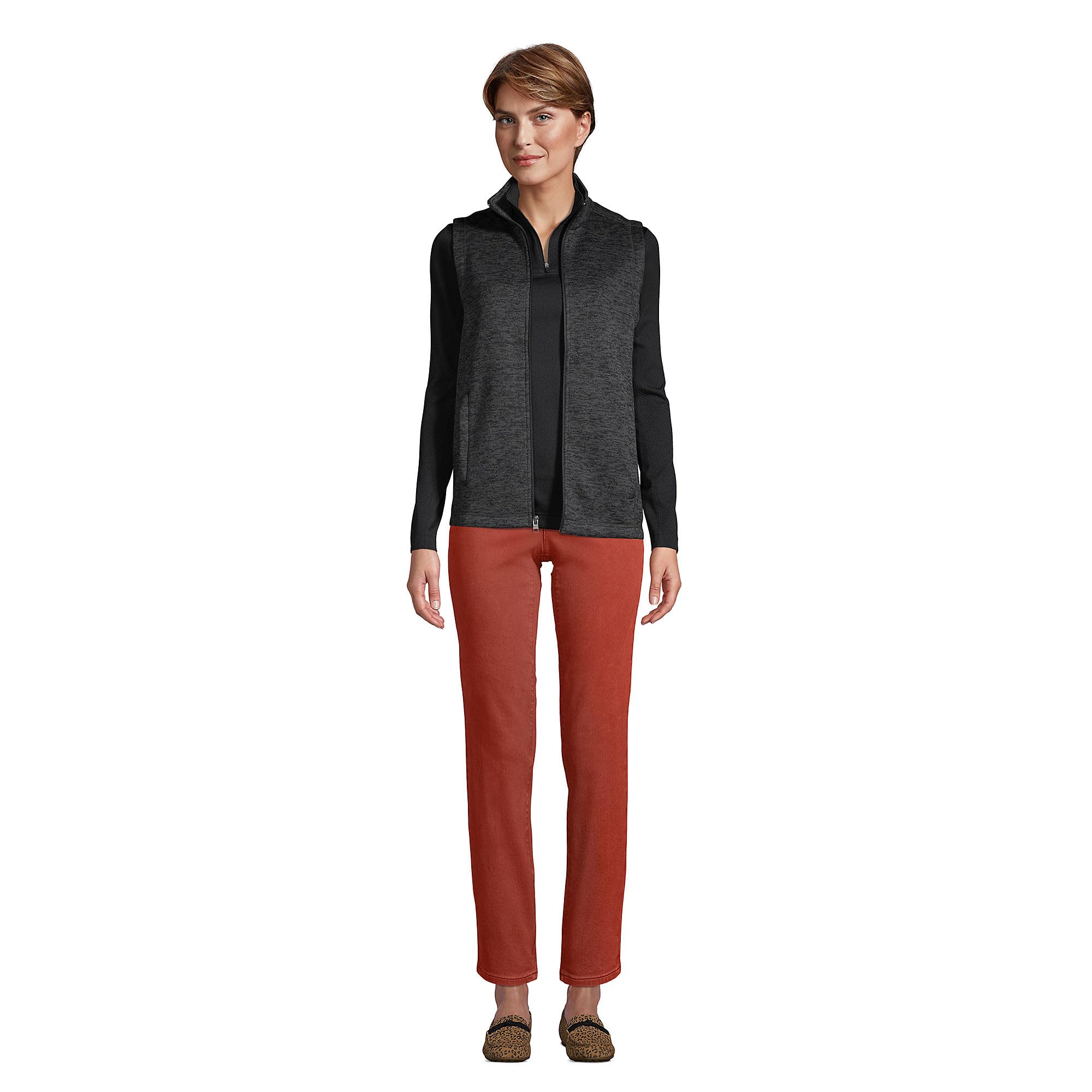 Lands' End Women's Fleece Vest - Soft & Warm Sweater Vest for Women | Perfect for Outdoor Activities, Layering & Casual Wear