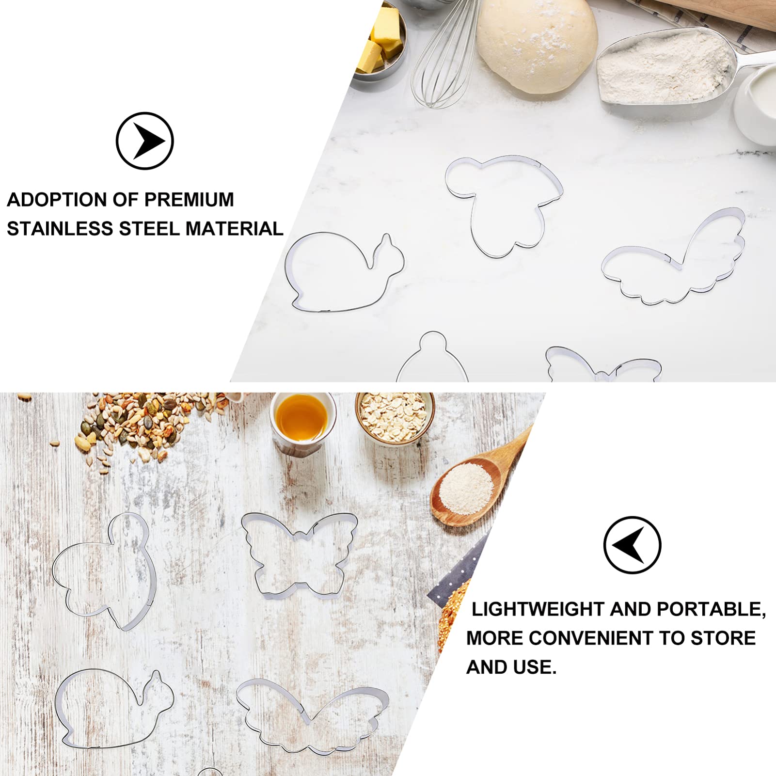 10PCS Stainless Steel Animal Cookie Cutters - Cartoon Fudge & Cake Molds for Baking, DIY Biscuit Making - Perfect for Birthday Parties, Baby Showers & Holiday Treats