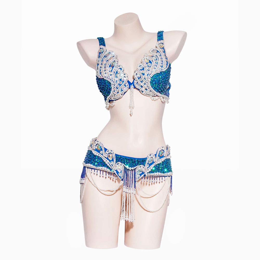 ROYAL SMEELA Women's Belly Dance Costume Set - Sequin Bra & Belt Outfit for Belly Dancing, Carnival, and Performance | Perfect for Dance Shows, Parties, and Halloween