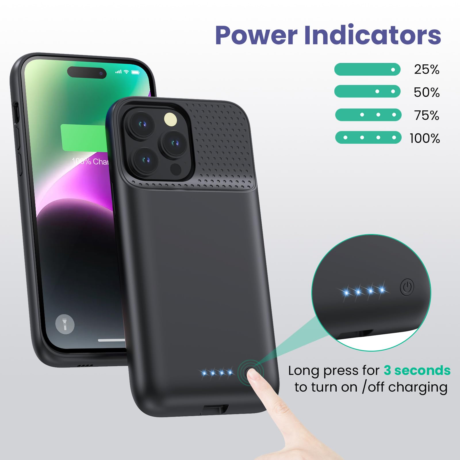 2024 Upgraded Ultra-Slim 8600mAh Battery Case for iPhone 14 Pro Max/14 Plus/13 Pro Max/12 Pro Max - Portable Charging Case for Apple iPhone 6.7 Inch | Perfect for Travel, Work & Outdoor Activities
