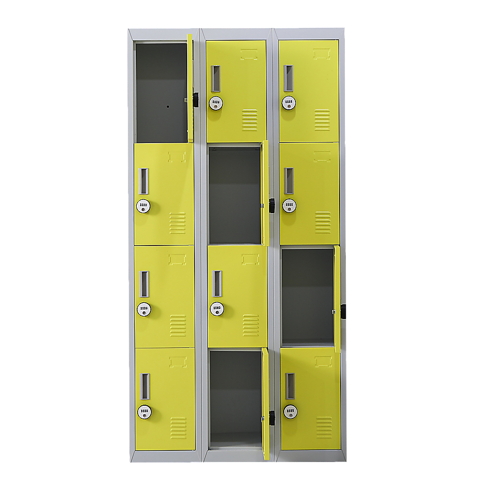 12-Door Locker with 4-Digit Combination Lock - Secure Storage for Office, Gym, Shed, School & Home - Ideal for Personal Belongings, Equipment & Valuables Protection