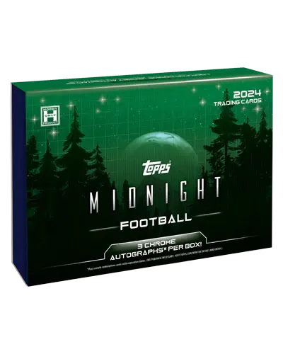 2024 Topps Midnight Football Hobby Box - Premium NFL Trading Cards Collection for Collectors & Investors - Perfect for Fantasy Football Fans, Game Room Displays & Sports Memorabilia Collections