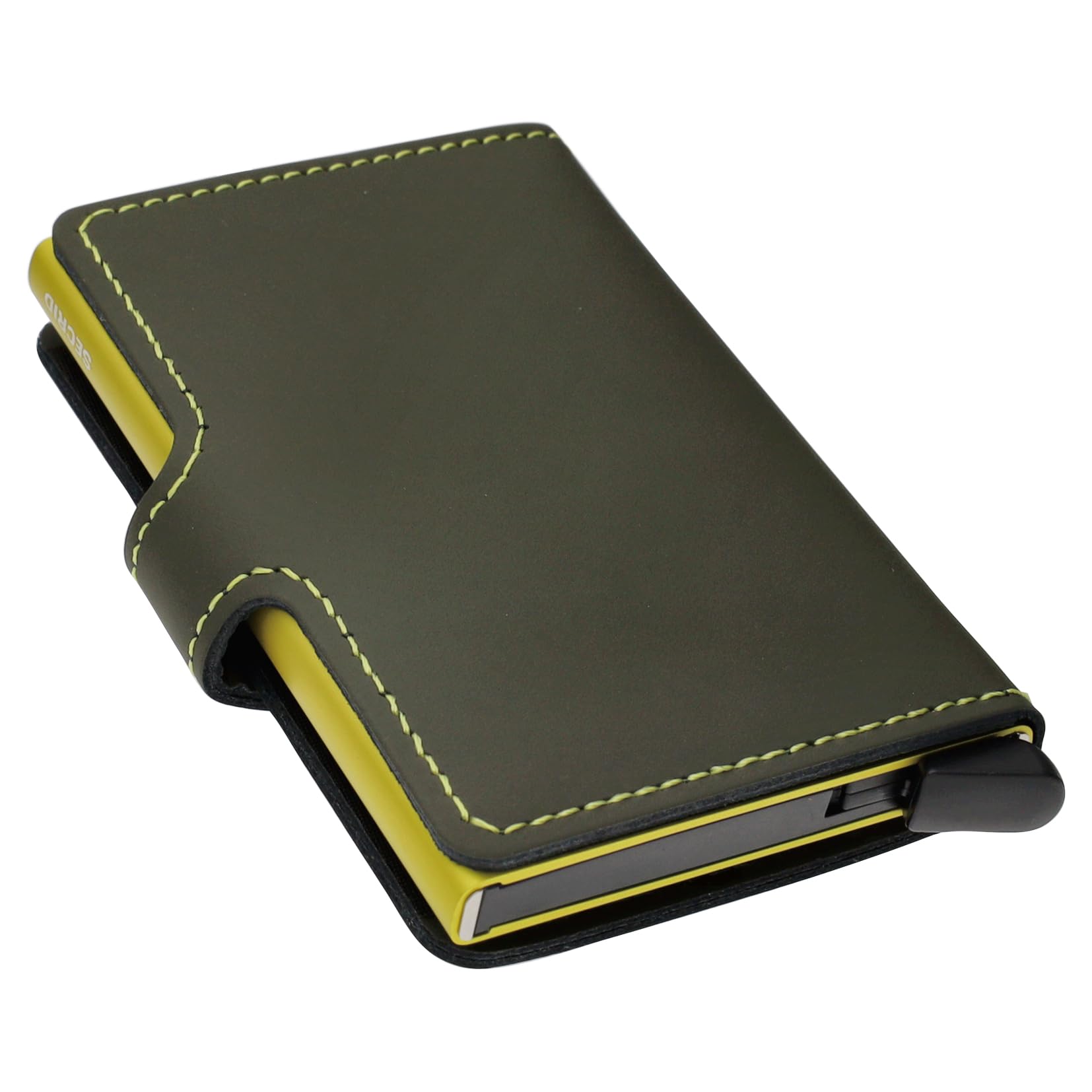 SECRID Mini Wallet for Men & Women - Genuine Matte Leather RFID Blocking Card Holder (Holds 12 Cards) - Lime Green - Perfect for Travel, Business & Everyday Use