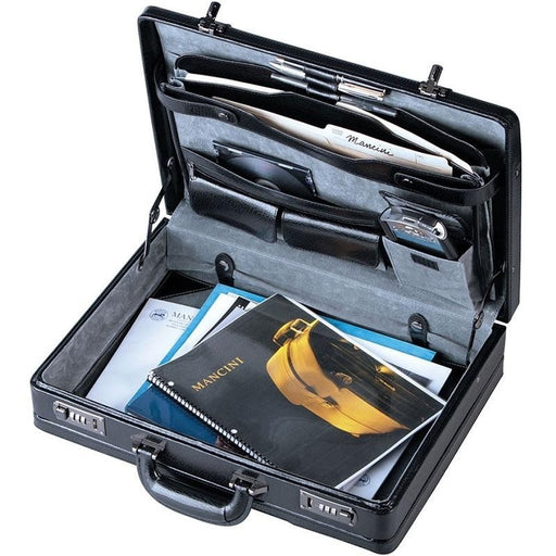 Mancini 4-5 Expansion Professional Leather Attache Case - Perfect for Business Travel, Office Meetings & Executive Work