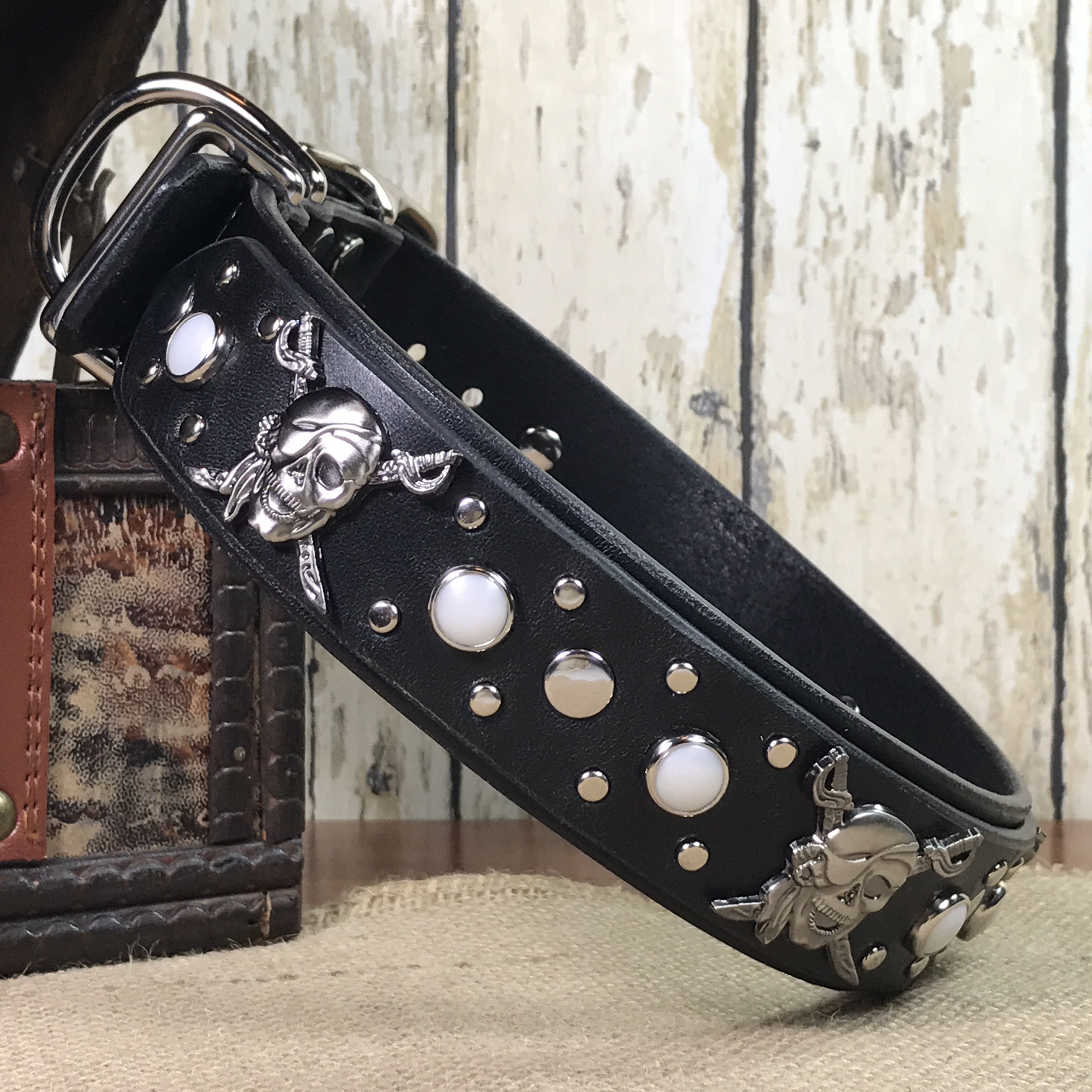 Premium Calipso Leather Dog Collar - Adjustable, Durable & Stylish Pet Collar for Small Medium Large Dogs - Perfect for Daily Walks, Training & Outdoor Adventures