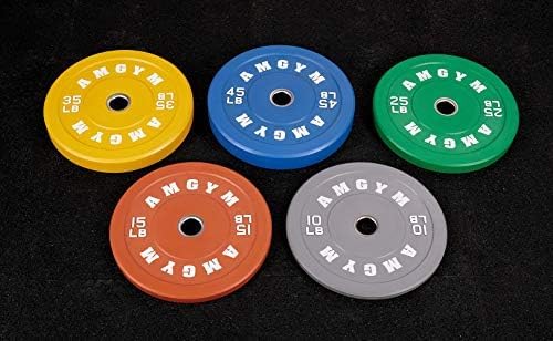 Olympic Rubber Bumper Plates Set - 2 Inch Steel Insert Weight Plates for Barbell Strength Training - Durable Colored Bumper Weights (Single/Pair) - Perfect for CrossFit, Home Gym & Weightlifting Workouts