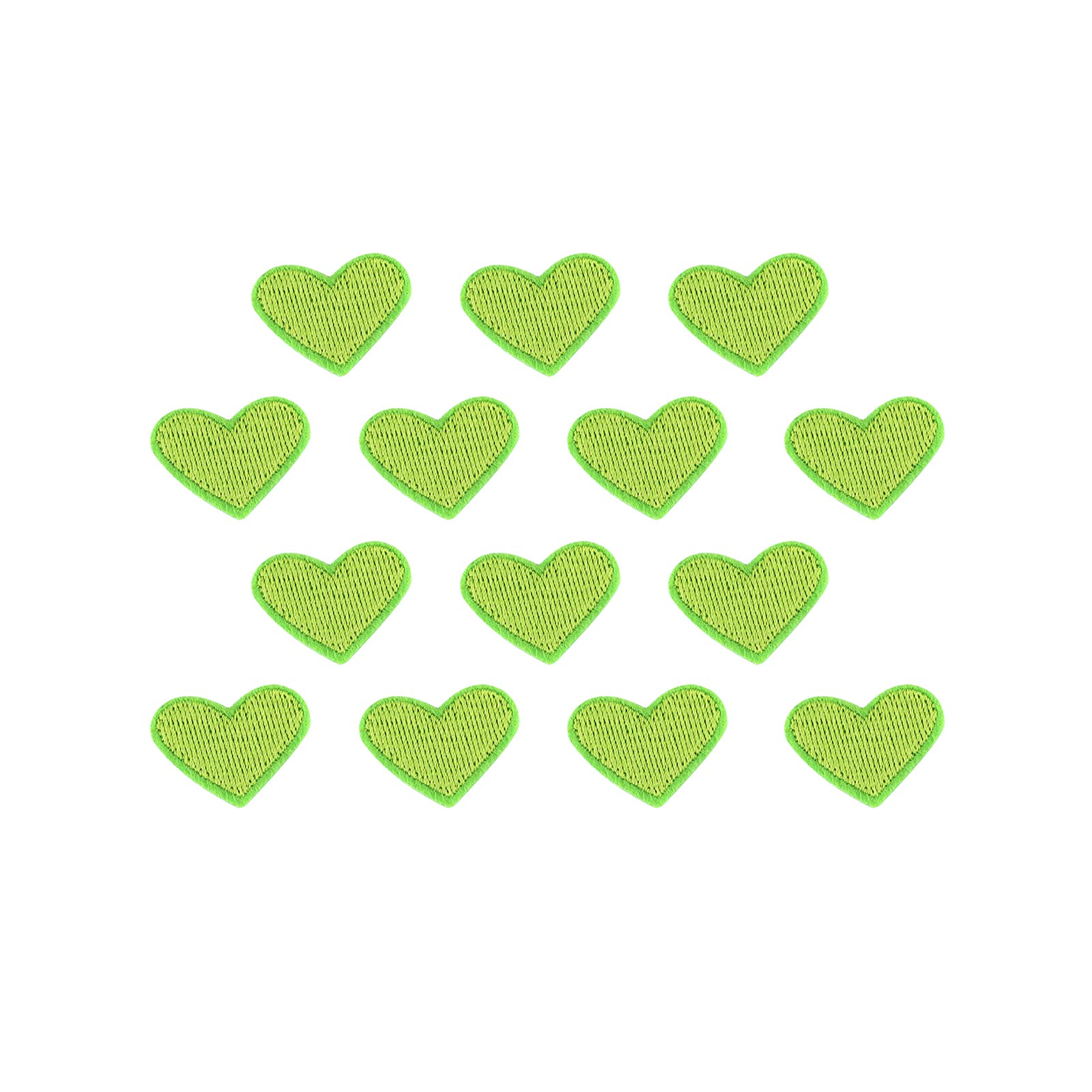 40PCS Cute Embroidered Iron On Patches - DIY Sewing Applique for Clothes, Jackets, Hats, Shoes, Backpacks & Jeans - Heart Style Fashion Accessories (Green) - Perfect for Customizing Outfits, Gifts & Craft Projects