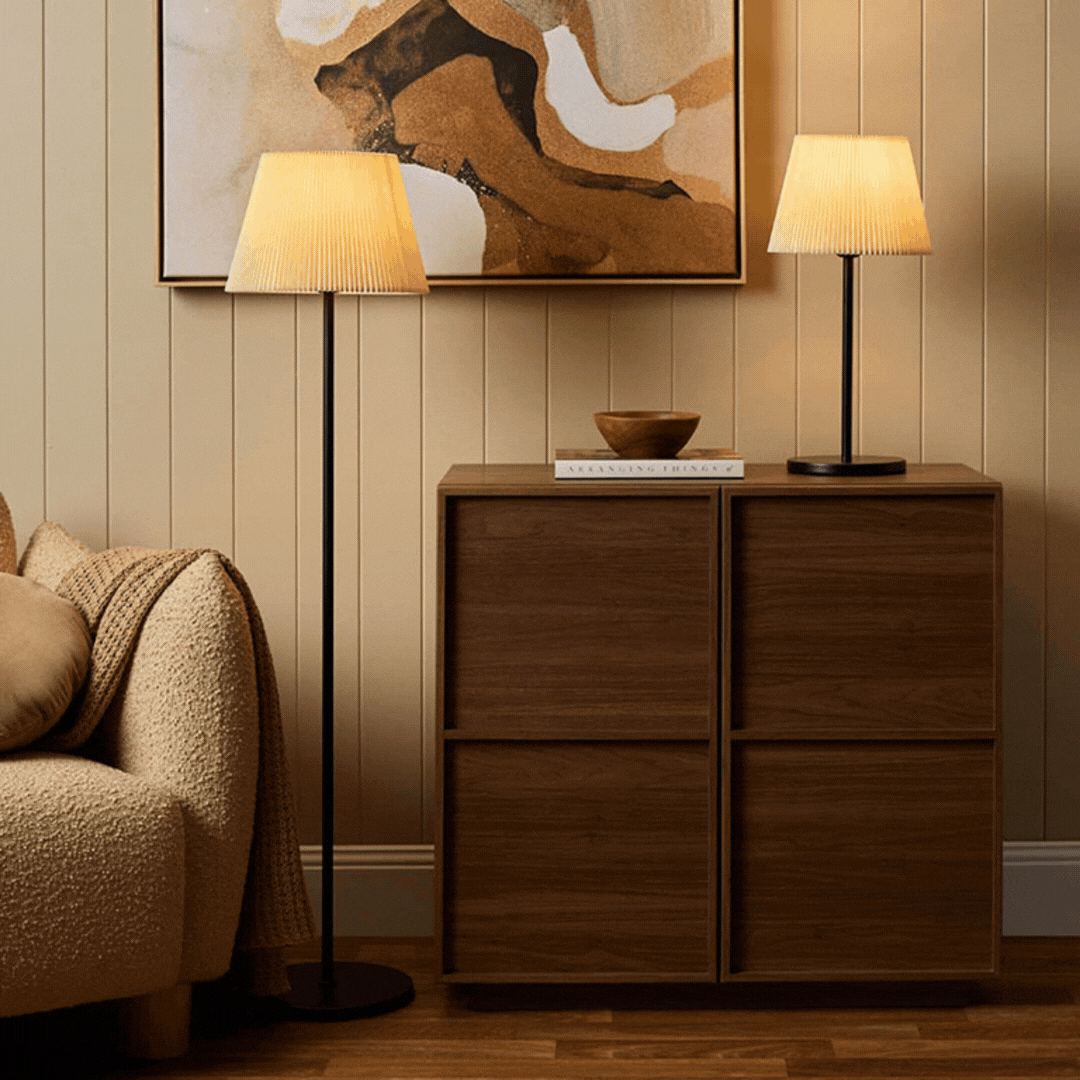 Porto Modern Metal Floor Lamp with Adjustable Height - Stylish Standing Light for Living Room, Bedroom, or Office - Perfect for Reading, Working, and Ambient Lighting