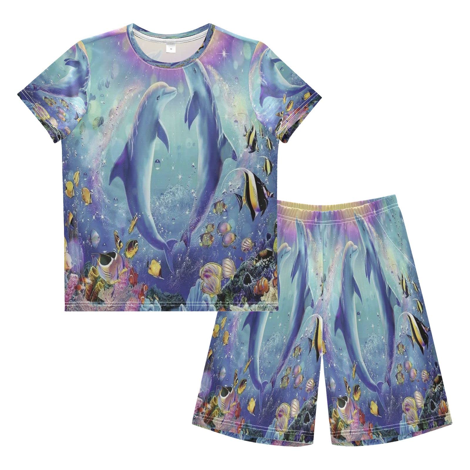 **MNSRUU Kids 2-Piece Short Sets - Cartoon Short Sleeve Top & Shorts Pajama Set for Boys & Girls - Soft & Comfortable Sleepwear for Summer, Playtime & Lounging**