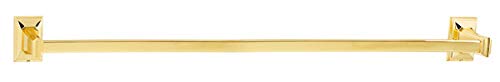 30 Inch Geometric Bath Towel Bar in Unlacquered Brass - Perfect for Modern Bathrooms & Spa-Like Showers