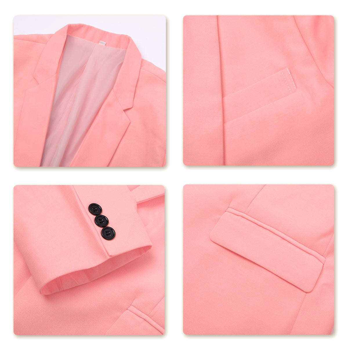 2 Piece Slim Fit Casual Pink Suit for Women - Office Wear & Spring Outfits | Comfortable Blazer & Pants Set for Business & Dating