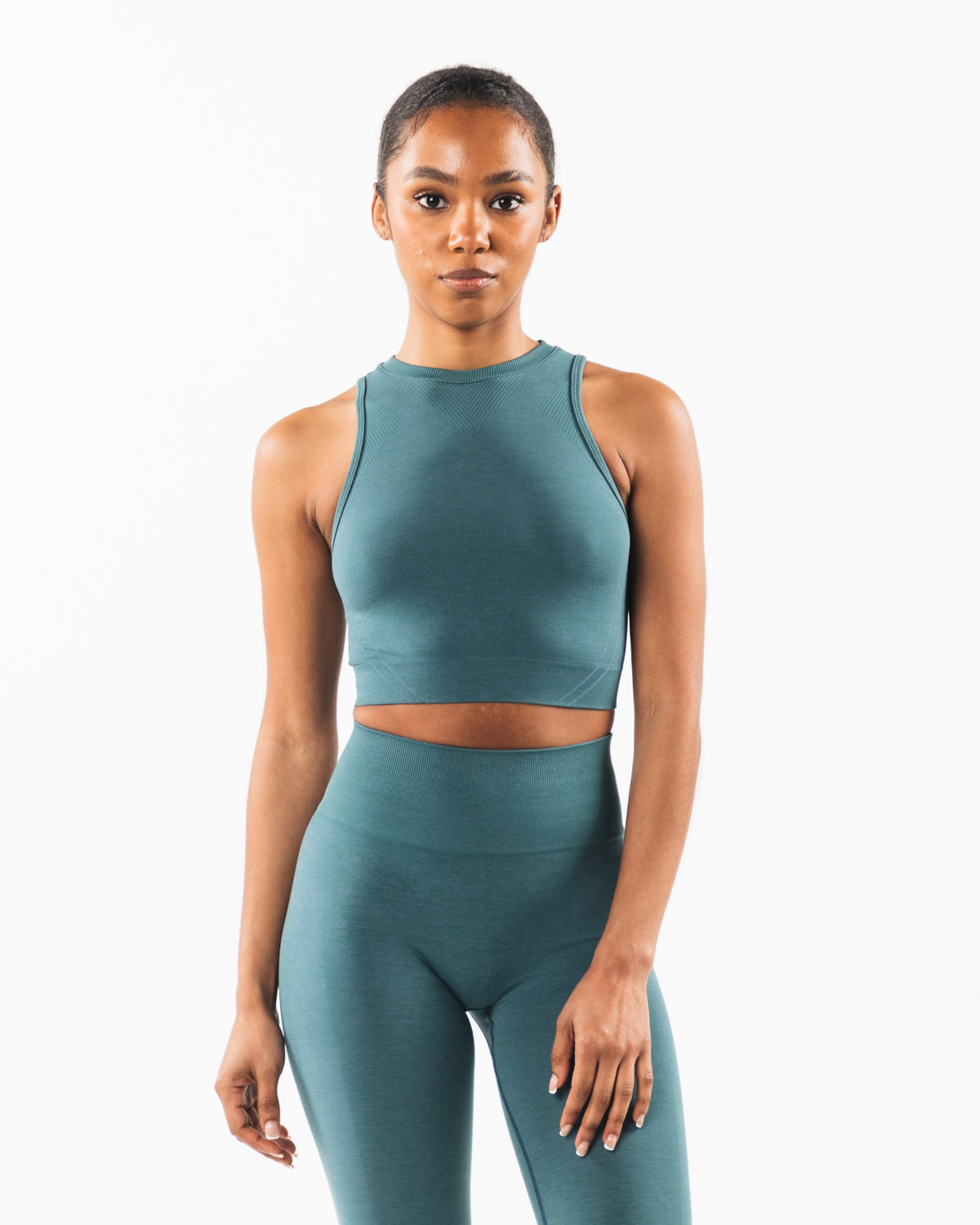 Stratus Crop Tank Top for Women - Breathable & Comfortable Ocean Blue Yoga Shirt - Perfect for Workouts, Yoga & Casual Wear
