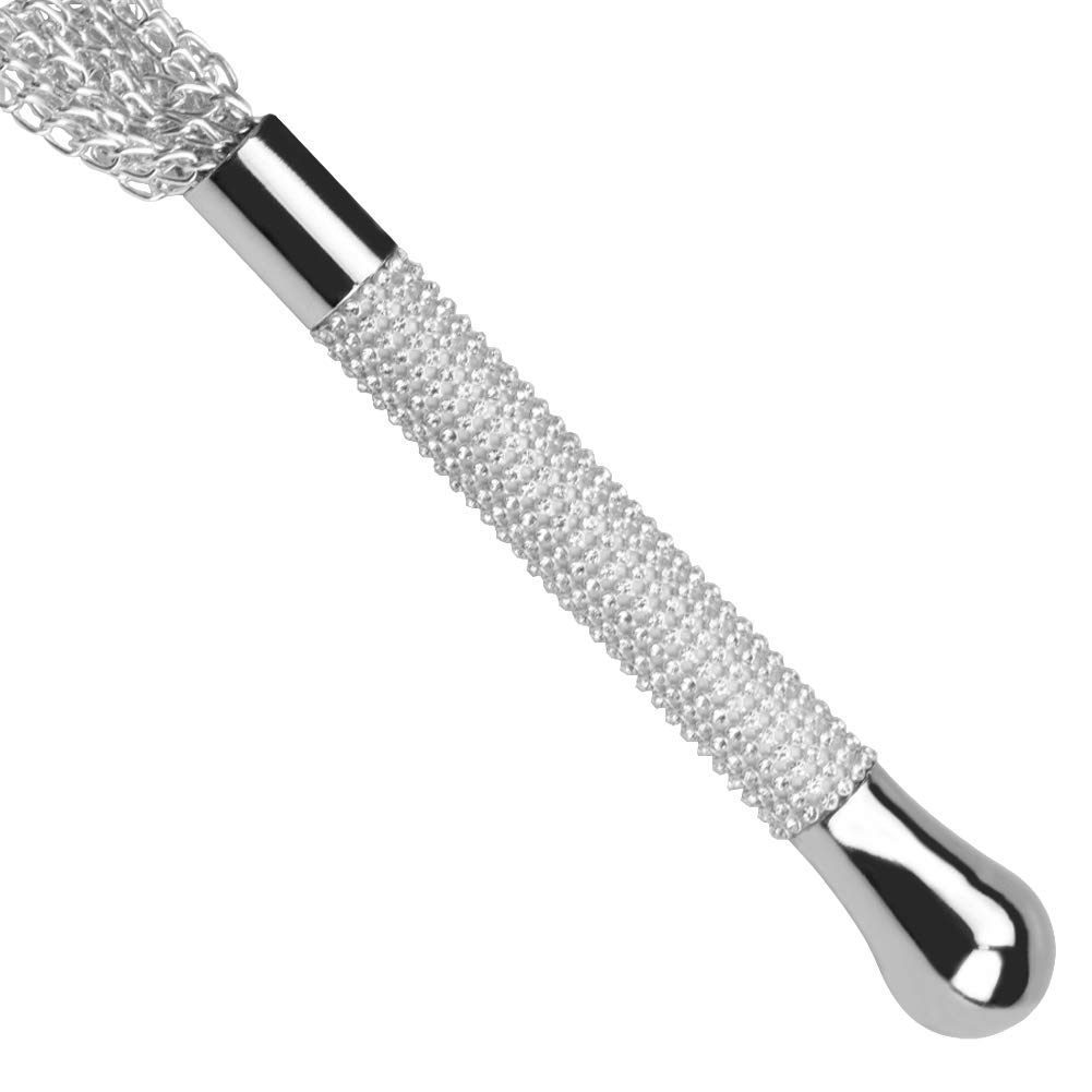 Premium SM BDSM Metal Diamond Handle Chain Whip Flogger - Fetish Hand Paddle for Spanking & Role Play - Perfect for Bondage, Kinky Restraint & Fantasy Sex Toys (Great for Couples Play & BDSM Enthusiasts)