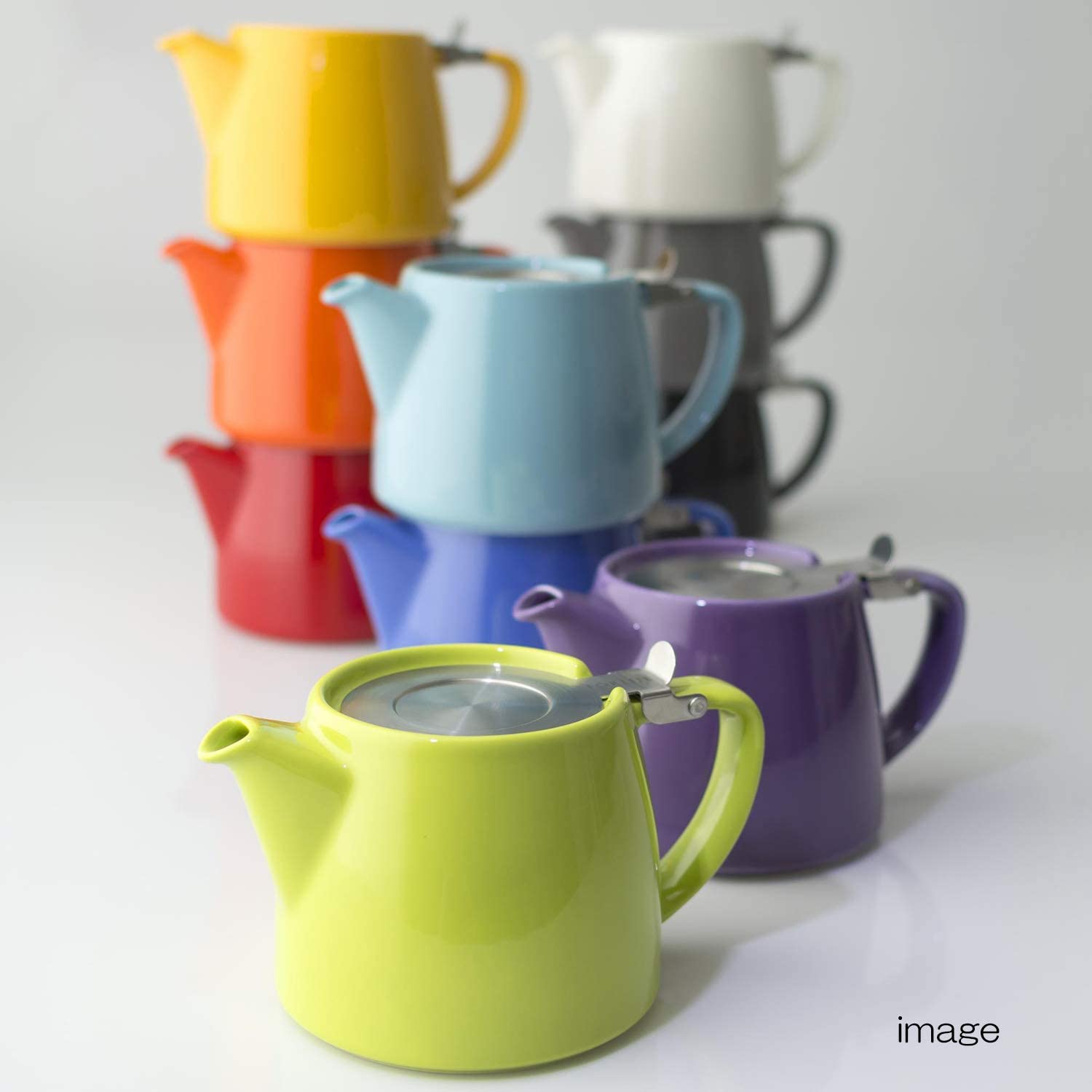 FORLIFE Stump Teapot with SLS Lid & Removable Infuser - 18oz Ceramic Tea Pot, Turquoise - Perfect for Loose Leaf Tea, Herbal Tea & Iced Tea Brewing at Home or Office