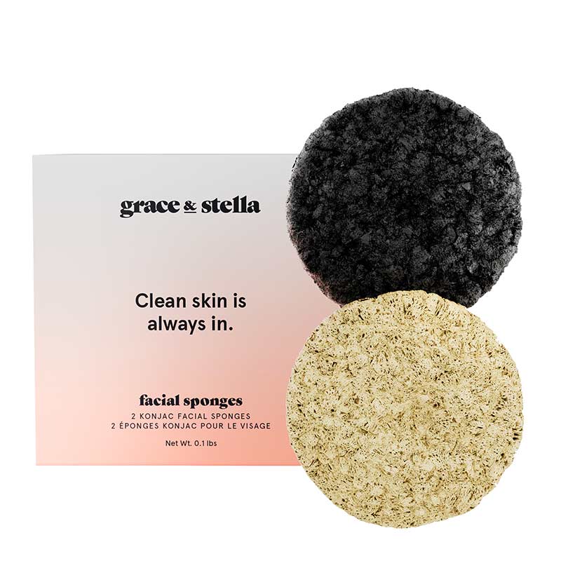 Grace & Stella Konjac Sponge - 100% Natural Facial Cleansing Sponge for Gentle Exfoliation & Deep Cleansing | Perfect for Sensitive Skin & Daily Skincare Routine