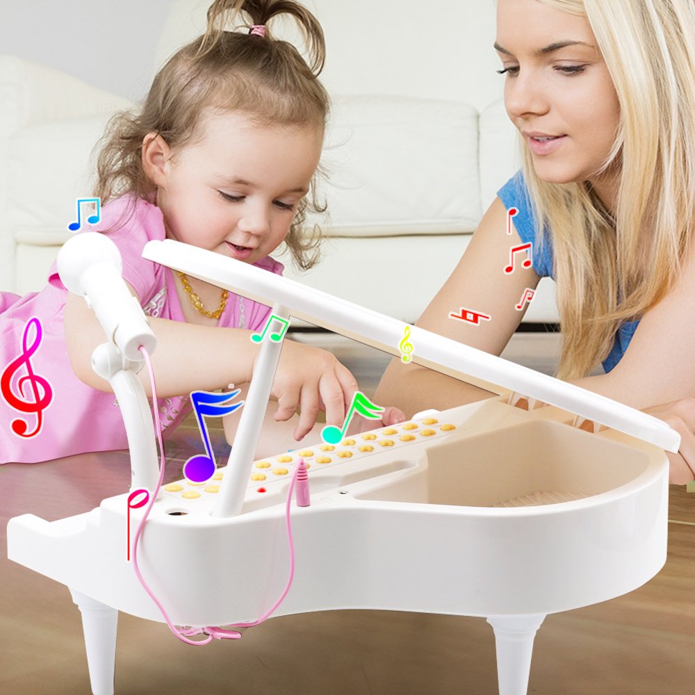 31-Key Kids Piano Keyboard Toy - Portable Electronic Piano for Toddlers & Beginners Ages 3-4 | White Musical Learning Toy | Perfect Birthday Gift for Boys & Girls | Home Play, Early Music Education, Preschool Learning