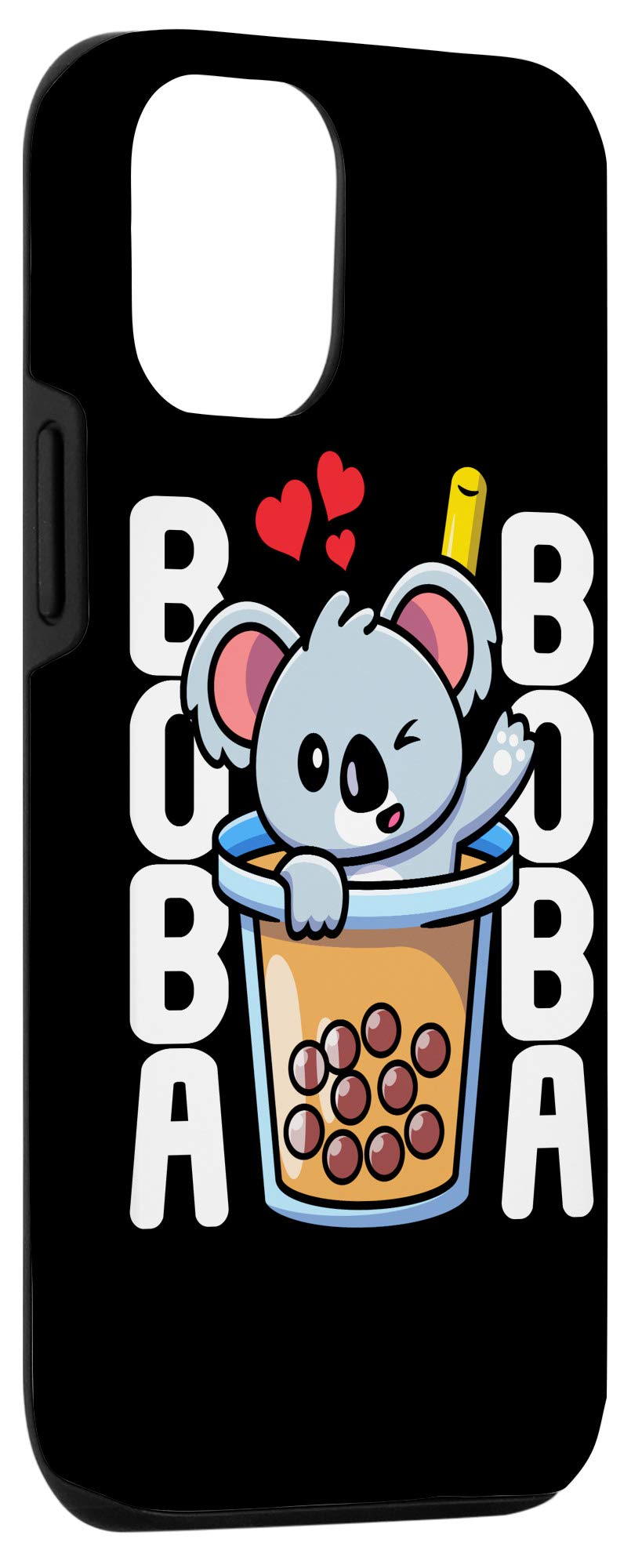 Cute Koala Bear Bubble Tea Phone Case for iPhone 12/12 Pro - Kawaii Boba Drink Protective Cover - Perfect for Tea Lovers & Coffee Shop Outings