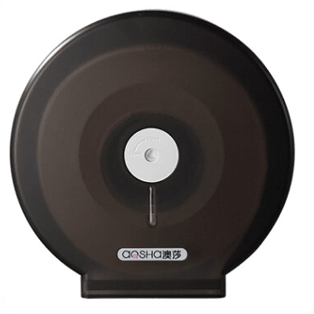 Jumbo Roll Toilet Paper Dispenser - Commercial Lockable Bathroom Tissue Holder - 250M Long 2-Ply Paper Towel Dispenser (Black) - Ideal for High-Traffic Restrooms, Offices, and Public Washrooms