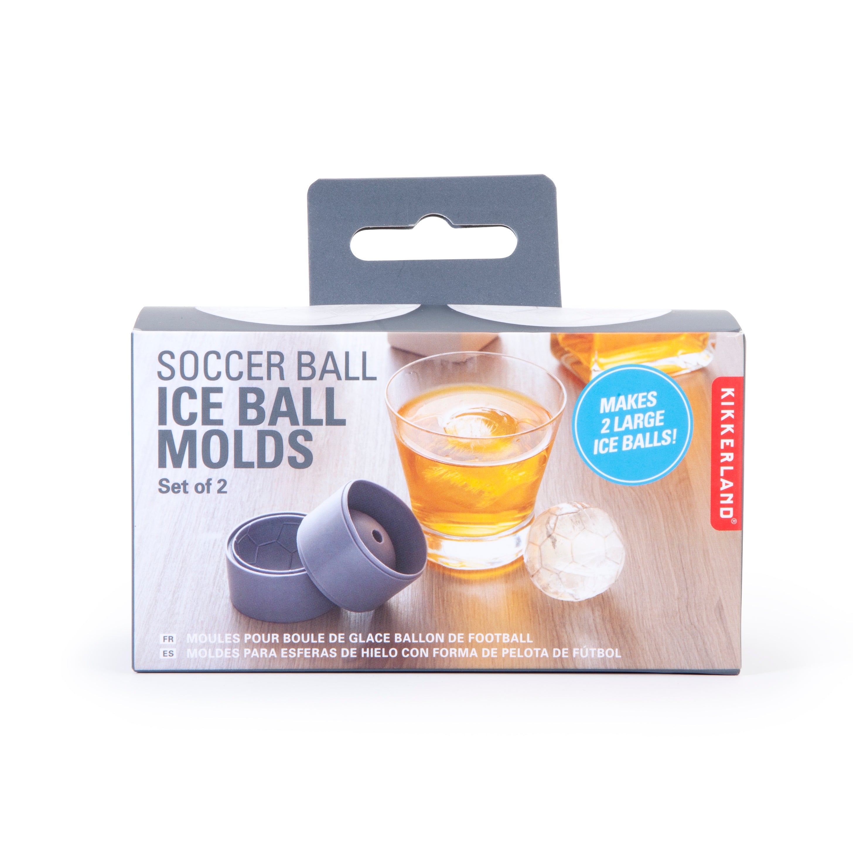 Premium Soccer Ball Ice Molds - Set of 2 Stainless Steel Ice Cube Trays for Whiskey, Cocktails & Drinks - Perfect for Parties, BBQs & Home Bars