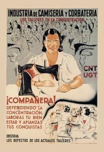 Fine Art Canvas Print - Industrial Shirt & Tie Factory Poster (20