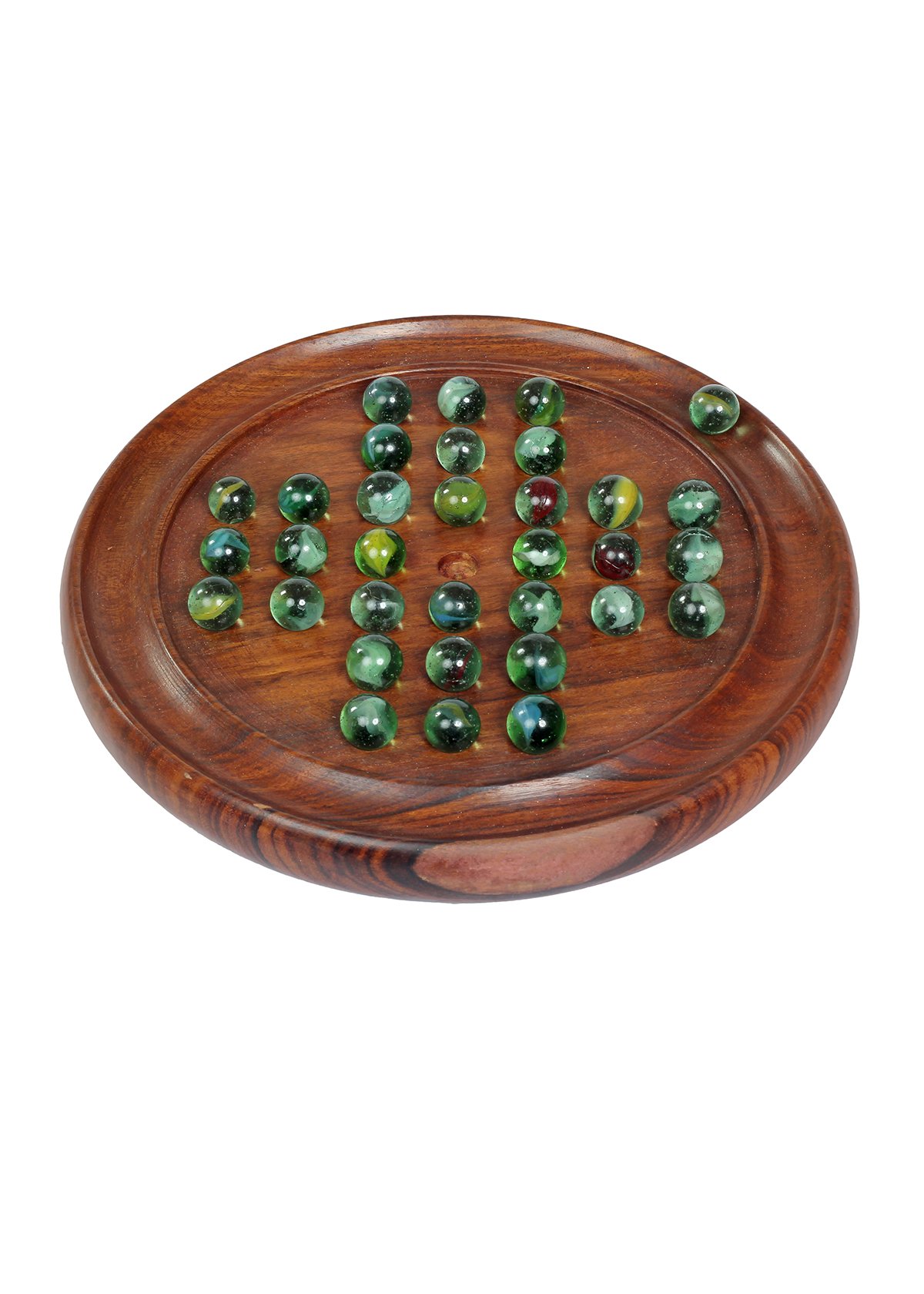 Desi Toys Brainvita Marble Solitaire Game Board - Classic Wooden Brain Teaser Puzzle for Kids & Adults - Perfect for Family Game Night, Travel Entertainment & Cognitive Skill Development