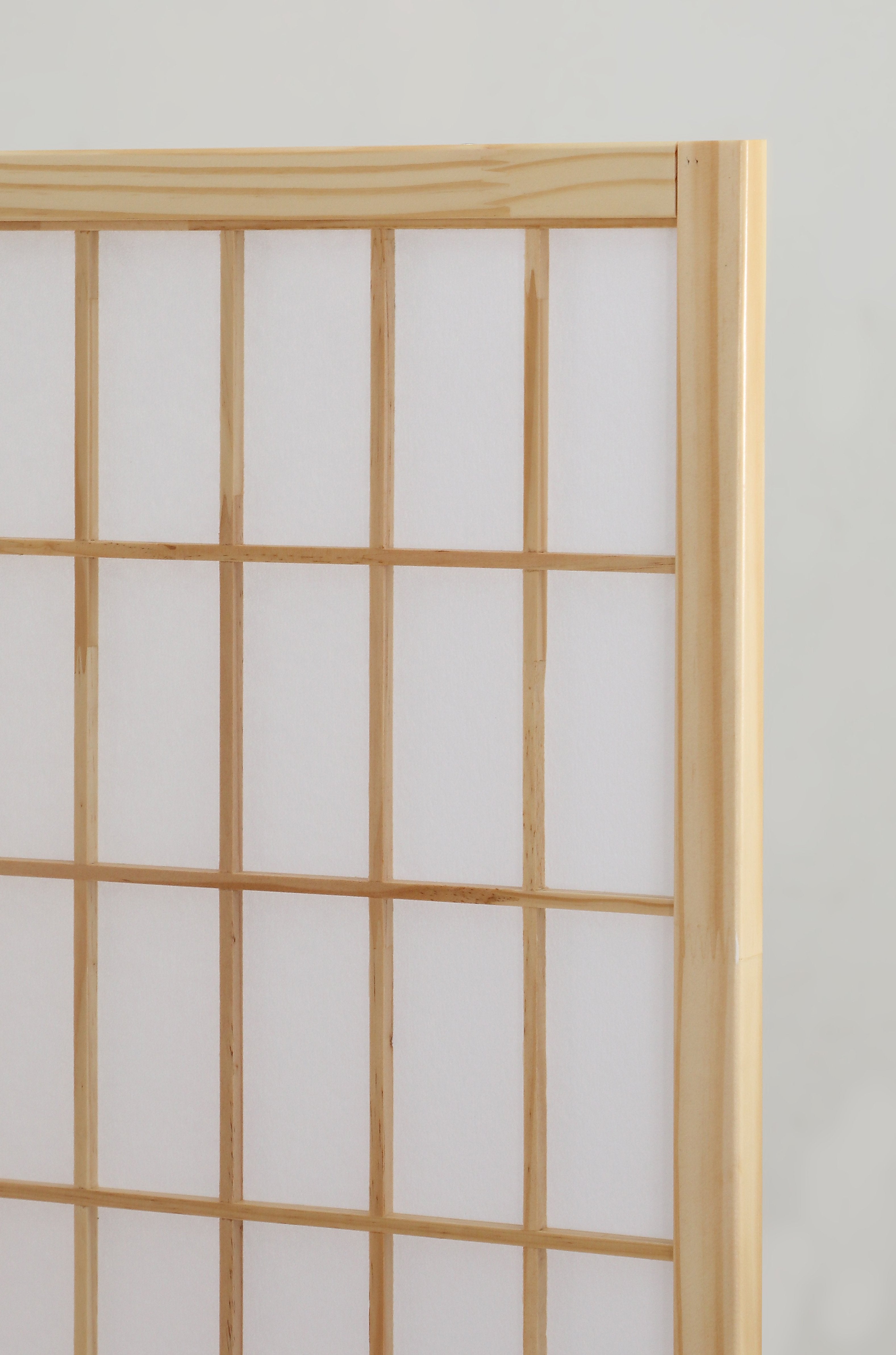 Roundhill Furniture 4-Panel Oriental Shoji Screen Room Divider - Handcrafted Asian Inspired Folding Partition for Home Decor, Office Space & Meditation Areas