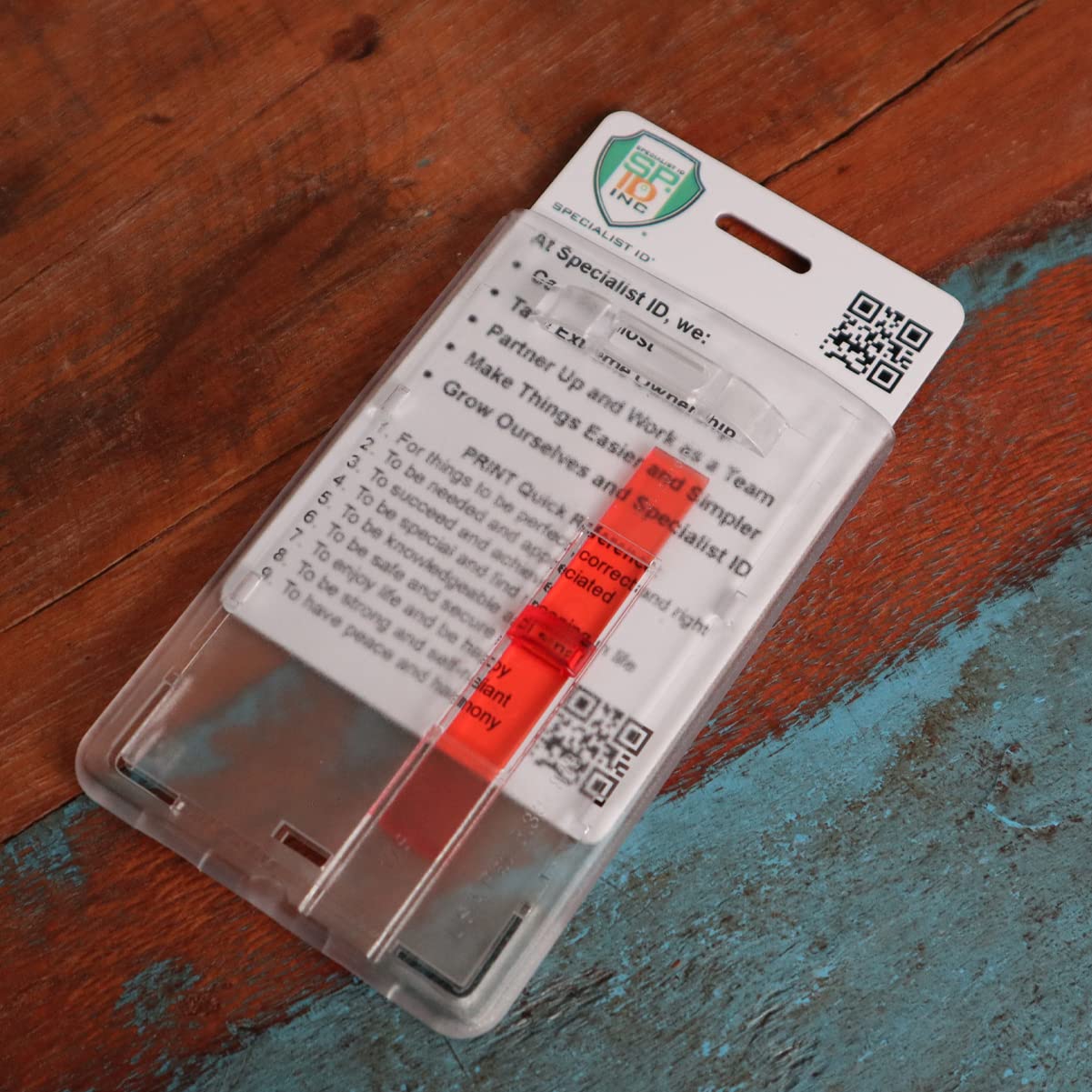 50 Pack Frosted Vertical Rigid Badge Holders - Clear Hard Plastic ID Card Dispensers with Red Extractor Slide & Thumb Tab - Perfect for Office, School, Events & Security Personnel (Bulk Discount)