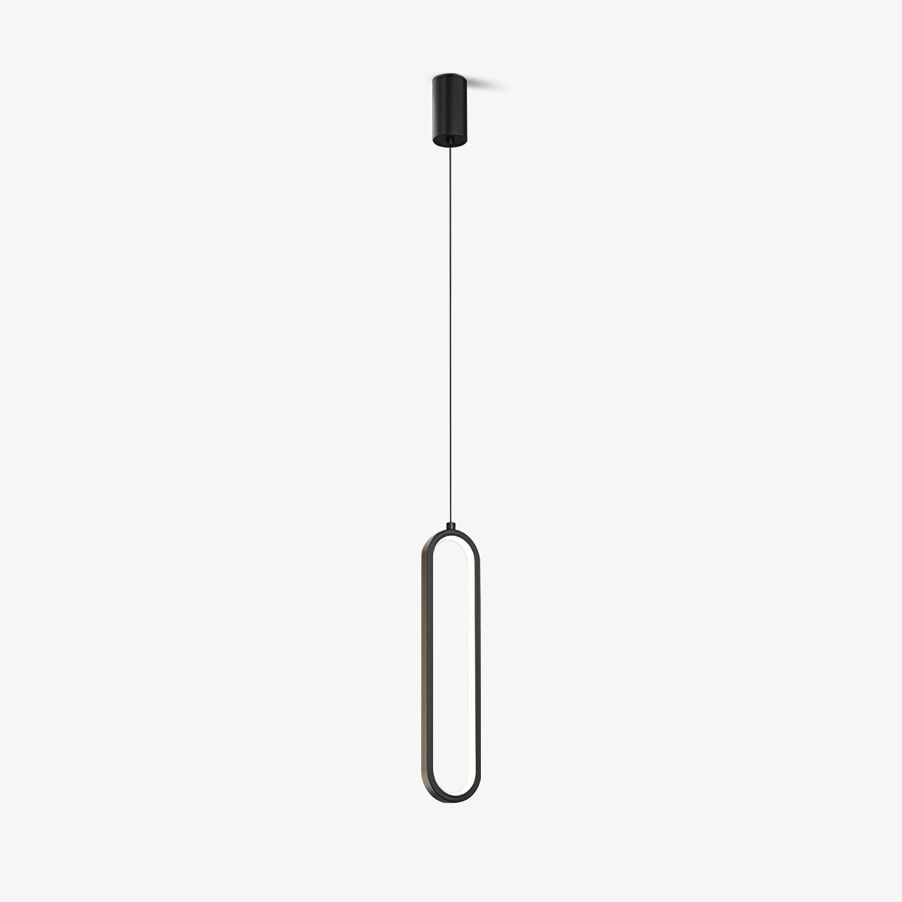 Modern Long Oval LED Pendant Light - Dimmable Hanging Fixture for Kitchen Island, Dining Room & Bedroom Lighting