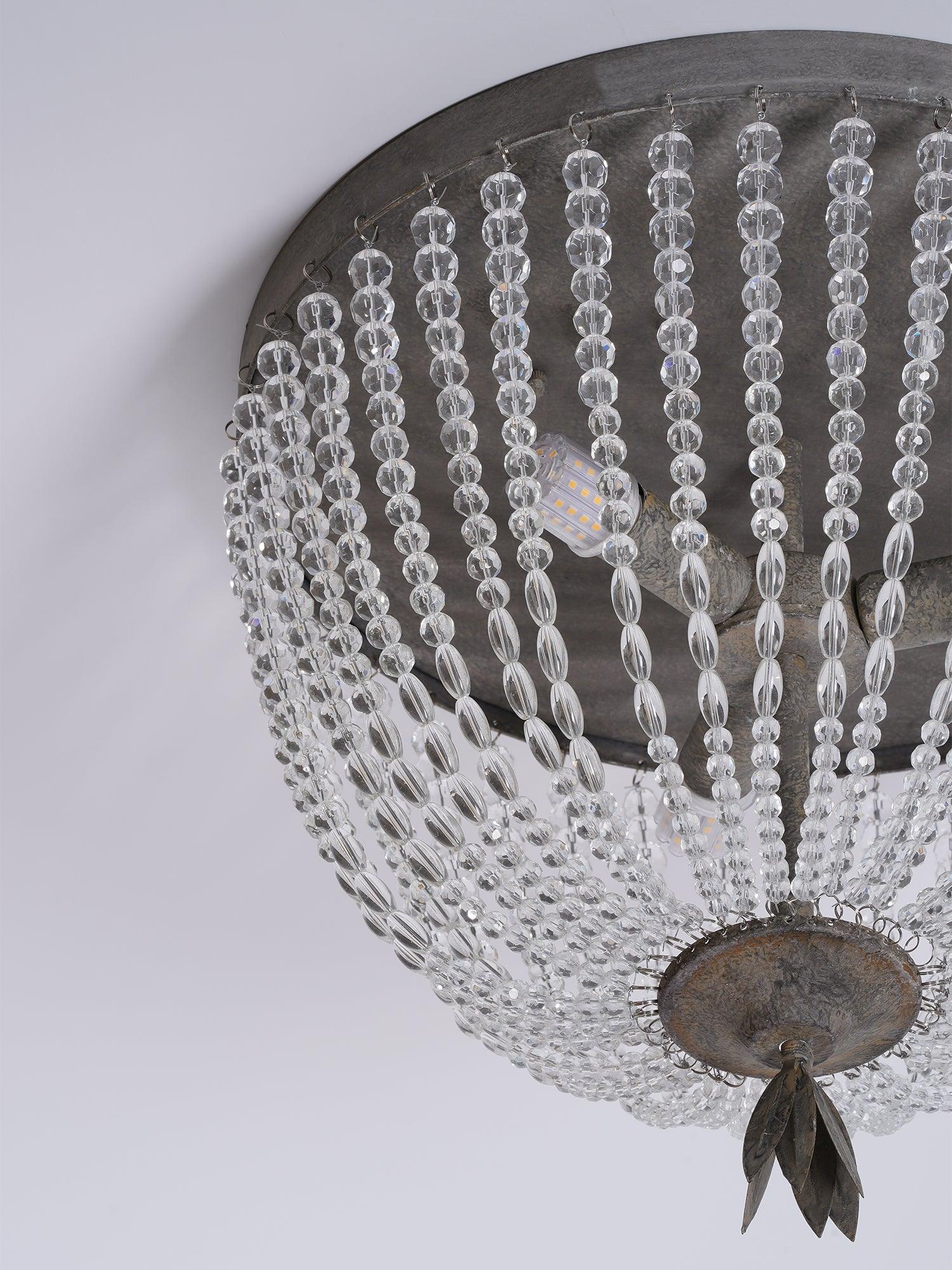 Dauphine Crystal Ceiling Light Fixture - Elegant Modern Chandelier for Dining Room, Bedroom & Living Room Lighting Decor