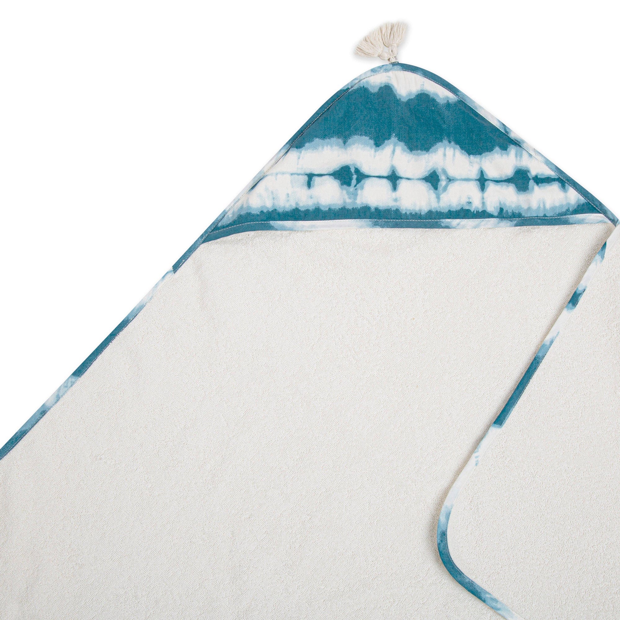 Soft & Absorbent Crane Baby Hooded Towel - 100% Cotton Newborn Bath Towel with Cute Animal Design - Perfect for Bath Time, Swimming & After-Spa Wrap (Blue)
