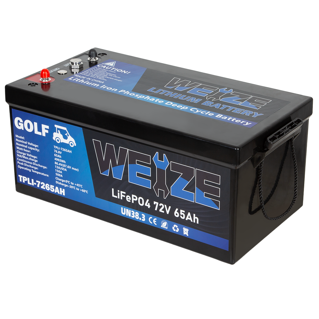 72V 65AH LiFePO4 Golf Cart Battery - 4992Wh Bluetooth Lithium Battery for Electric Golf Carts & Mobility Scooters - Long-Lasting Power & Smart Monitoring