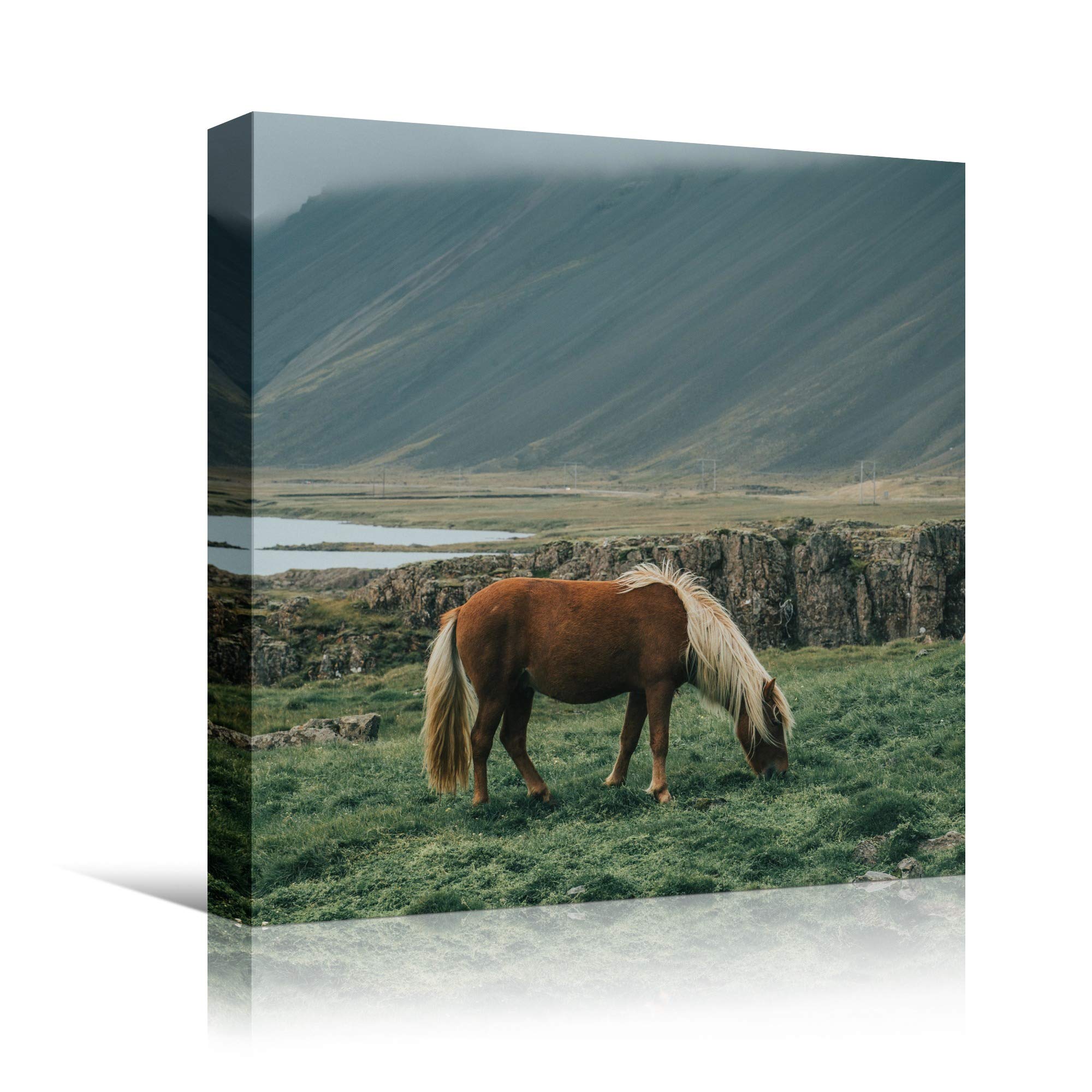 Premium Horse Photography Wall Art Print - Farmhouse & Country Style Multicolor Horse Wall Decor for Living Room, Bedroom - Ready to Hang 16x16 Inches - Perfect for Western Home Decor & Equestrian Gift Ideas