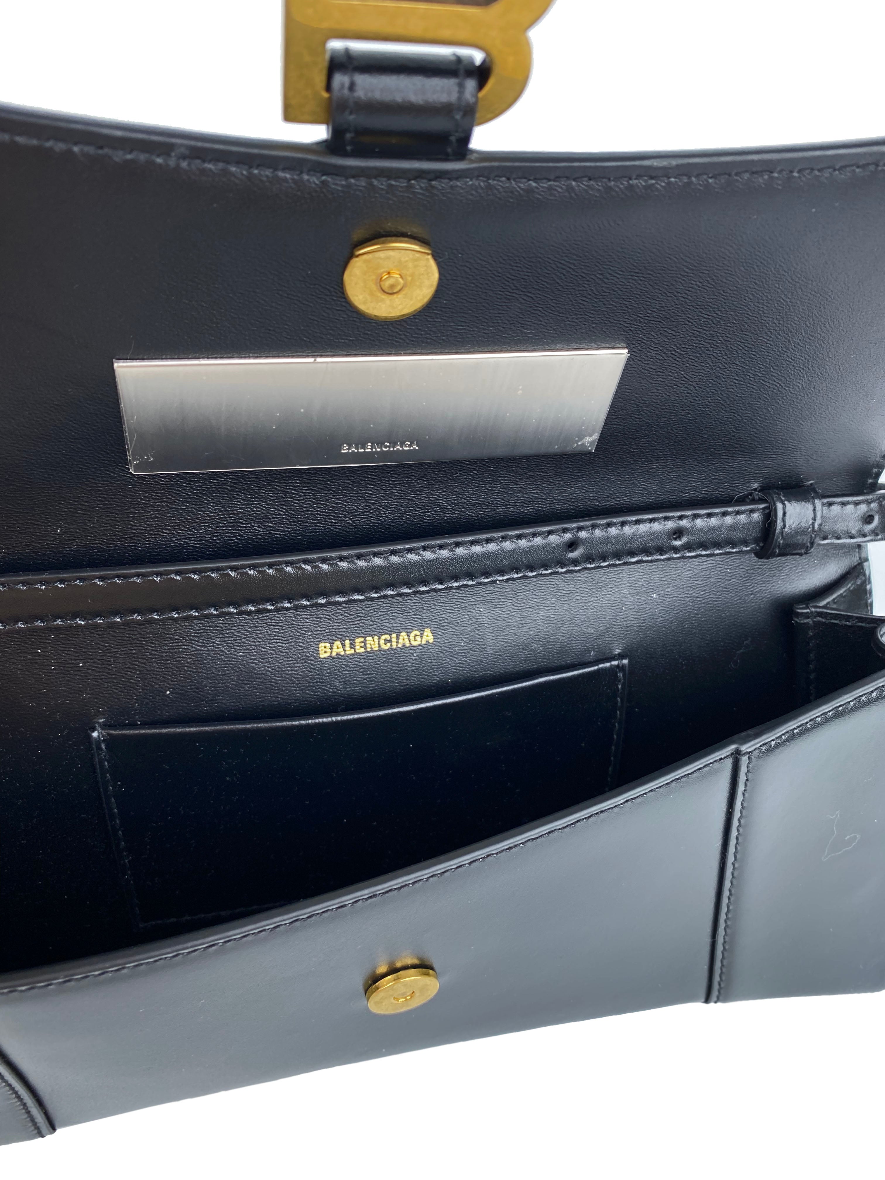 Balenciaga Black Hourglass Baguette Bag - Luxury Designer Handbag for Women | Perfect for Evening Parties, Date Nights & Fashion Events