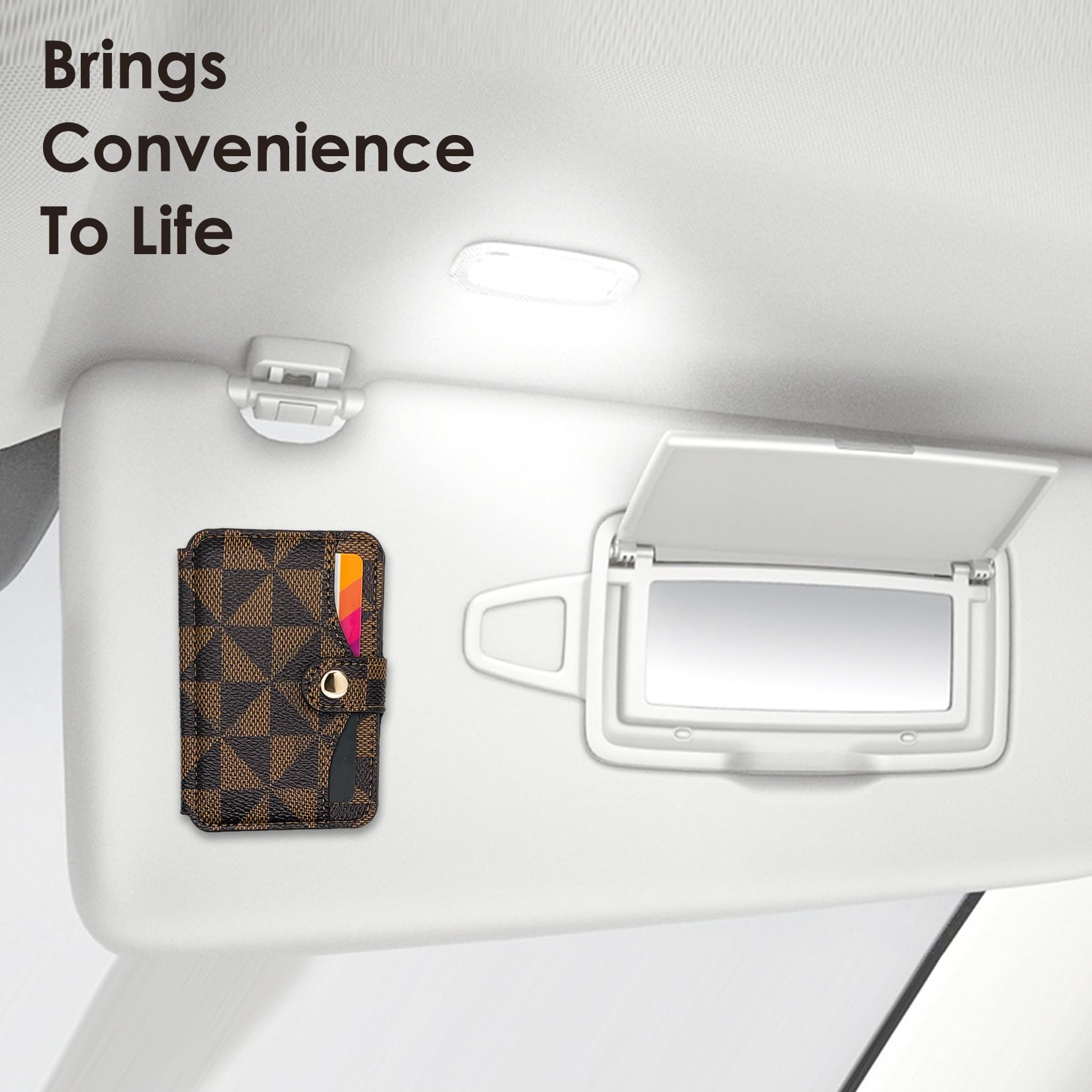 M-Plateau Phone Card Holder with 3M Adhesive - Slim Wallet Sticker for Credit Cards & ID - Secure Stick-On Back of Phone (Brown/Black) - Perfect for Hands-Free Shopping, Travel & Everyday Convenience