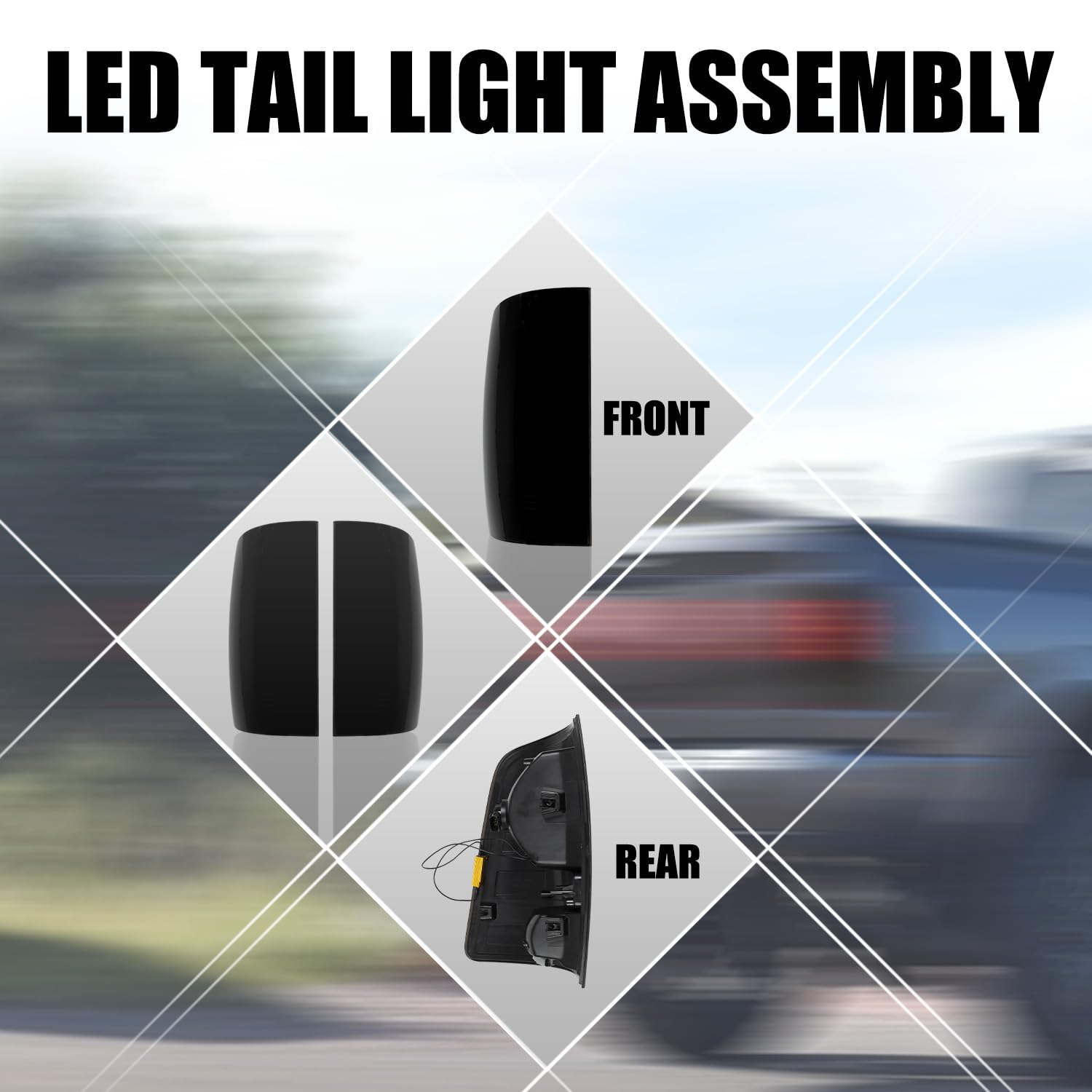 RANSOTO Smoke Black LED Tail Lights Compatible with 2009-2018 Dodge Ram 1500 2500 3500 - Passenger & Driver Side Rear Brake Lamps (Not for Factory LED Models) - Durable Replacement for Enhanced Night Visibility & Style