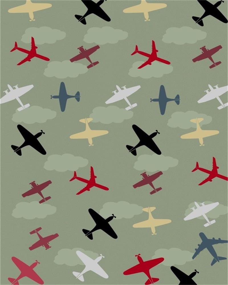 Vintage Aircraft Backdrop 4x5ft - Abstract Cartoon Plane in Sky Photography Background for Kids, Boys & Girls - Artistic Portrait Studio Props, Vinyl Wallpaper - Perfect for Birthday Parties, Baby Showers & Photo Shoots