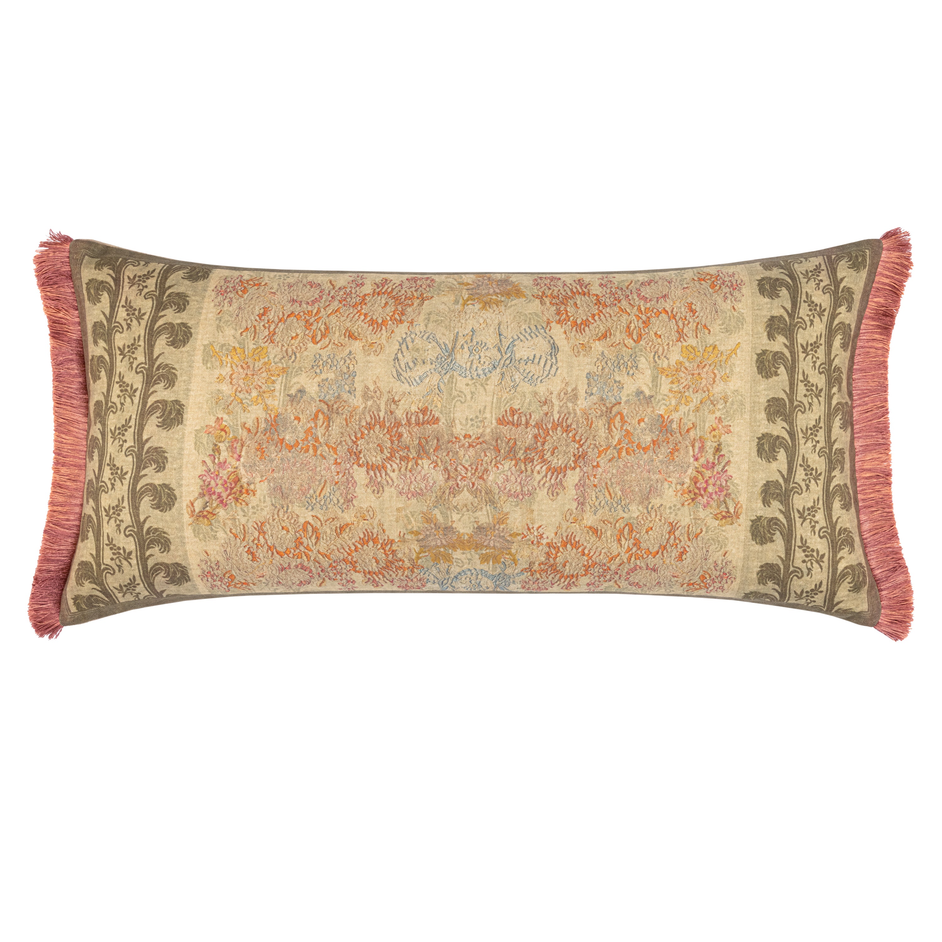 Premium Wherwell Cushion with Rose Fringe - 78cm x 38cm Soft Throw Pillow for Sofa, Bed & Home Decor