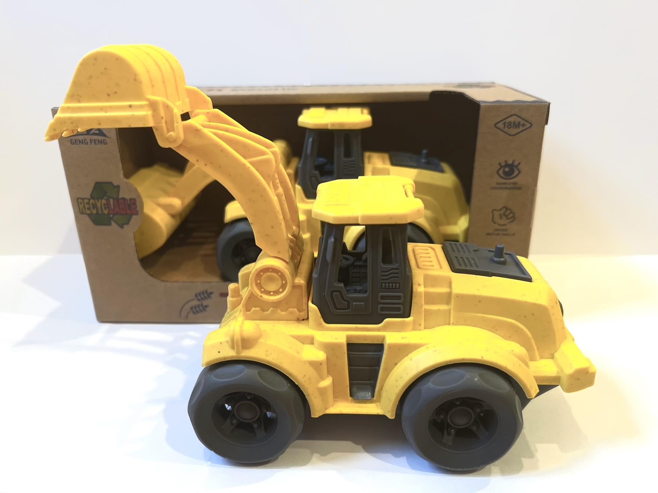 **BPA-Free Toddler Excavator Car Toy for 1-3 Year Old Boys & Girls | Safe, Non-Toxic Construction Vehicle Pretend Play Toy | Perfect for Christmas, Birthday Gifts | Dishwasher Safe for Easy Cleaning | Great for Indoor, Outdoor, Pool, Beach & Stroller Playtime**