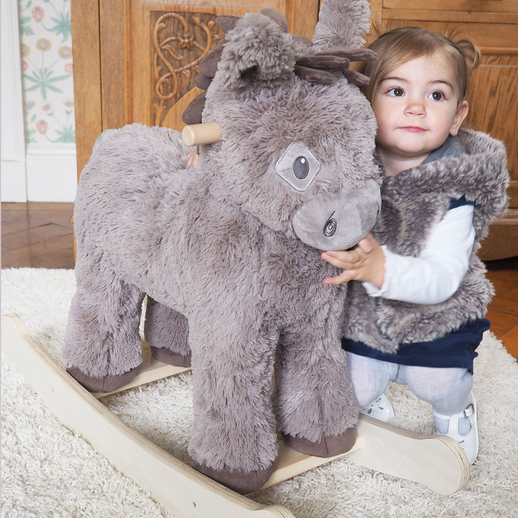 Norbert Rocking Donkey - Wooden Baby Rocking Horse Toy for Toddlers, Safe & Durable Nursery Decor - Perfect for Playtime, Gift & Kids Room Decoration