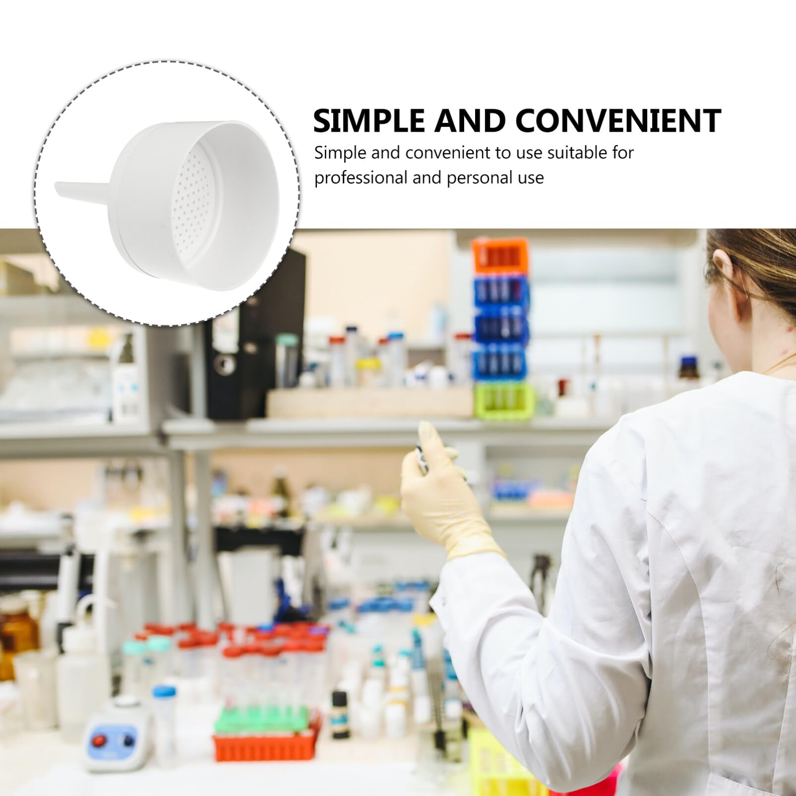 Premium Glass Funnel Set - Short Stem Laboratory Funnels for Organic Chemistry Experiments | Essential Lab Glassware for Distillation, Filtration & Liquid Transfer