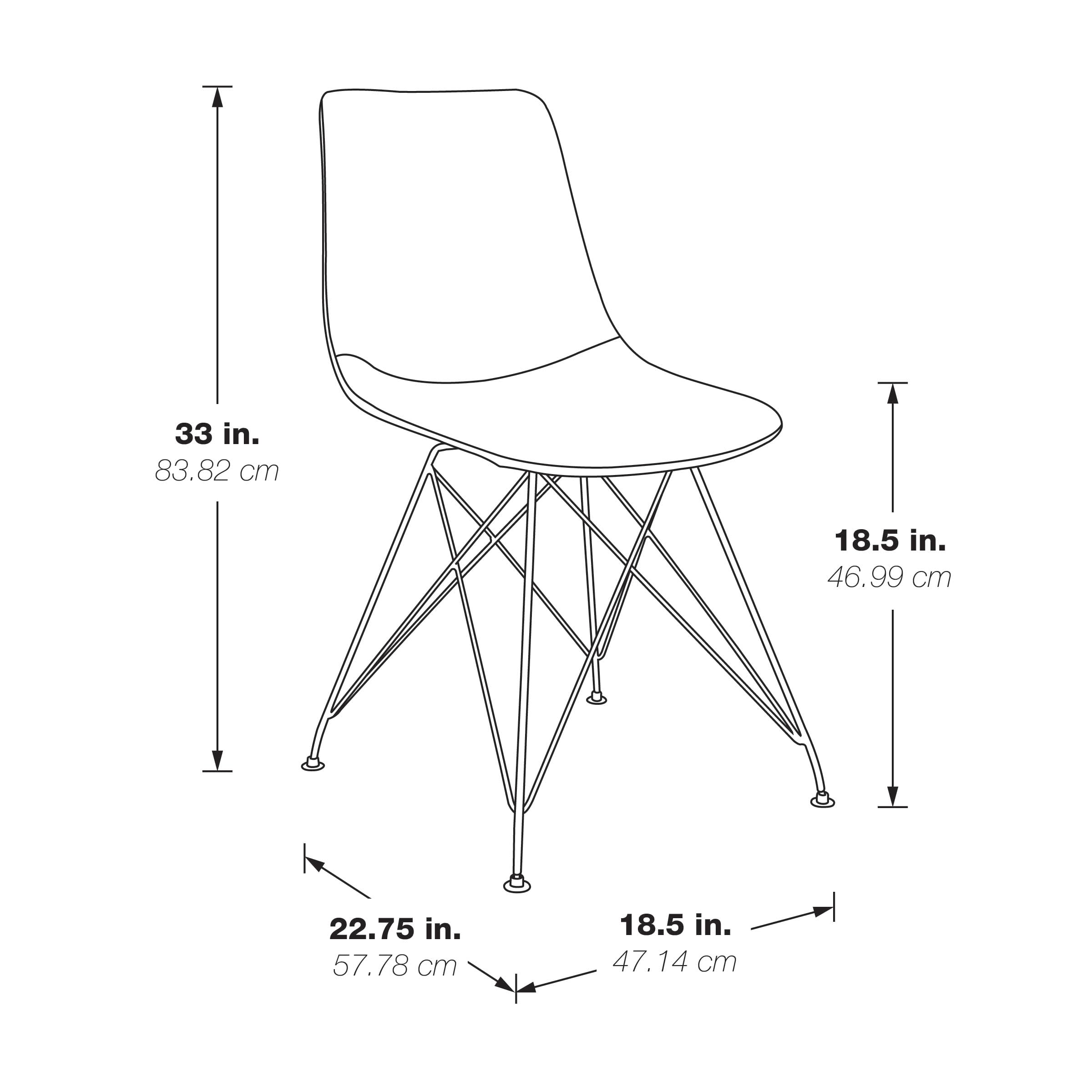 OSP Trenton Modern Dining Chairs Set of 2 - Sand Faux Leather Upholstered Side Chairs for Kitchen, Dining Room & Office - Comfortable Mid-Century Style Seating