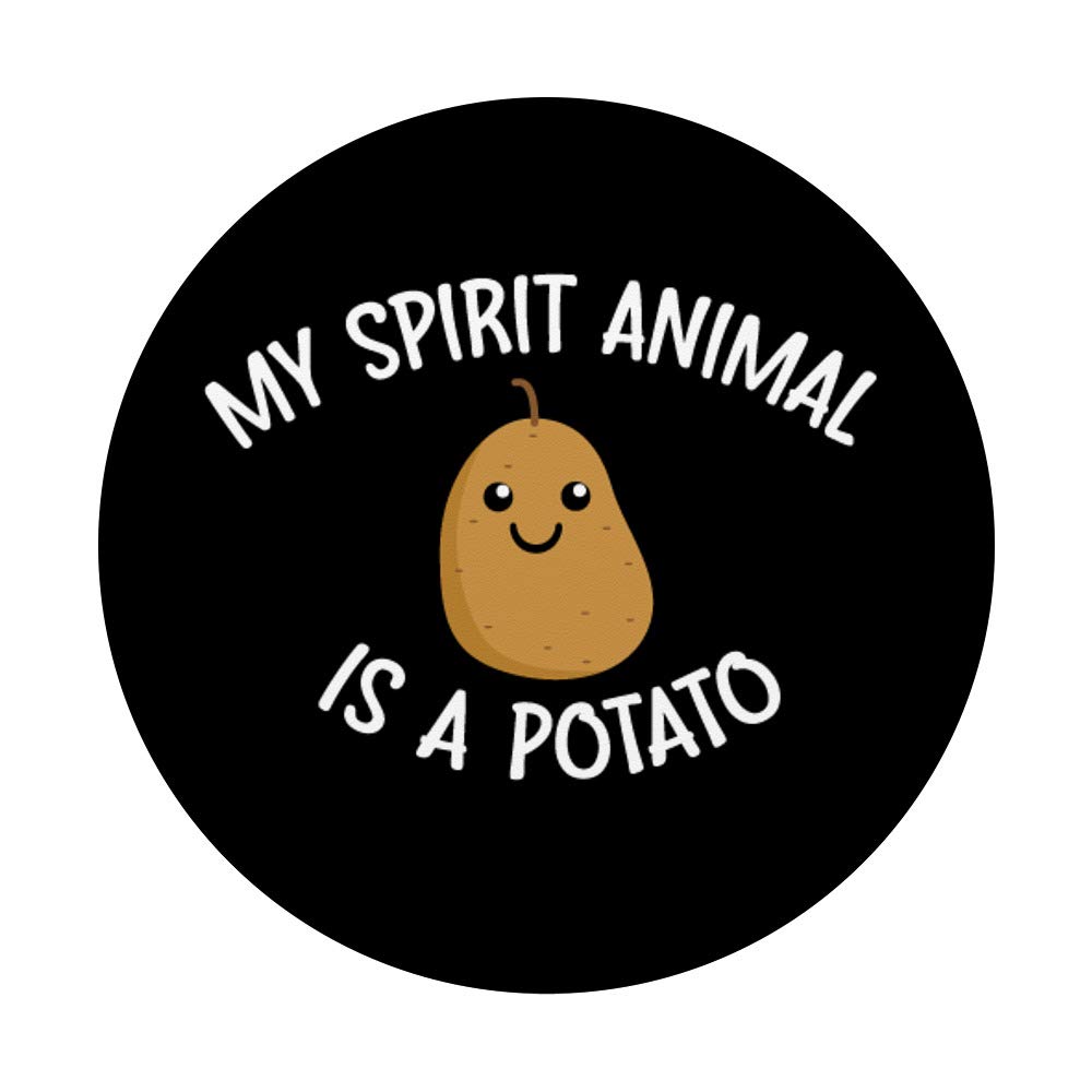 Funny Potato Lovers PopSockets Grip & Stand for Phones & Tablets - My Spirit Animal Is A Potato Design - Perfect for Potato Enthusiasts, Office Humor & Everyday Use