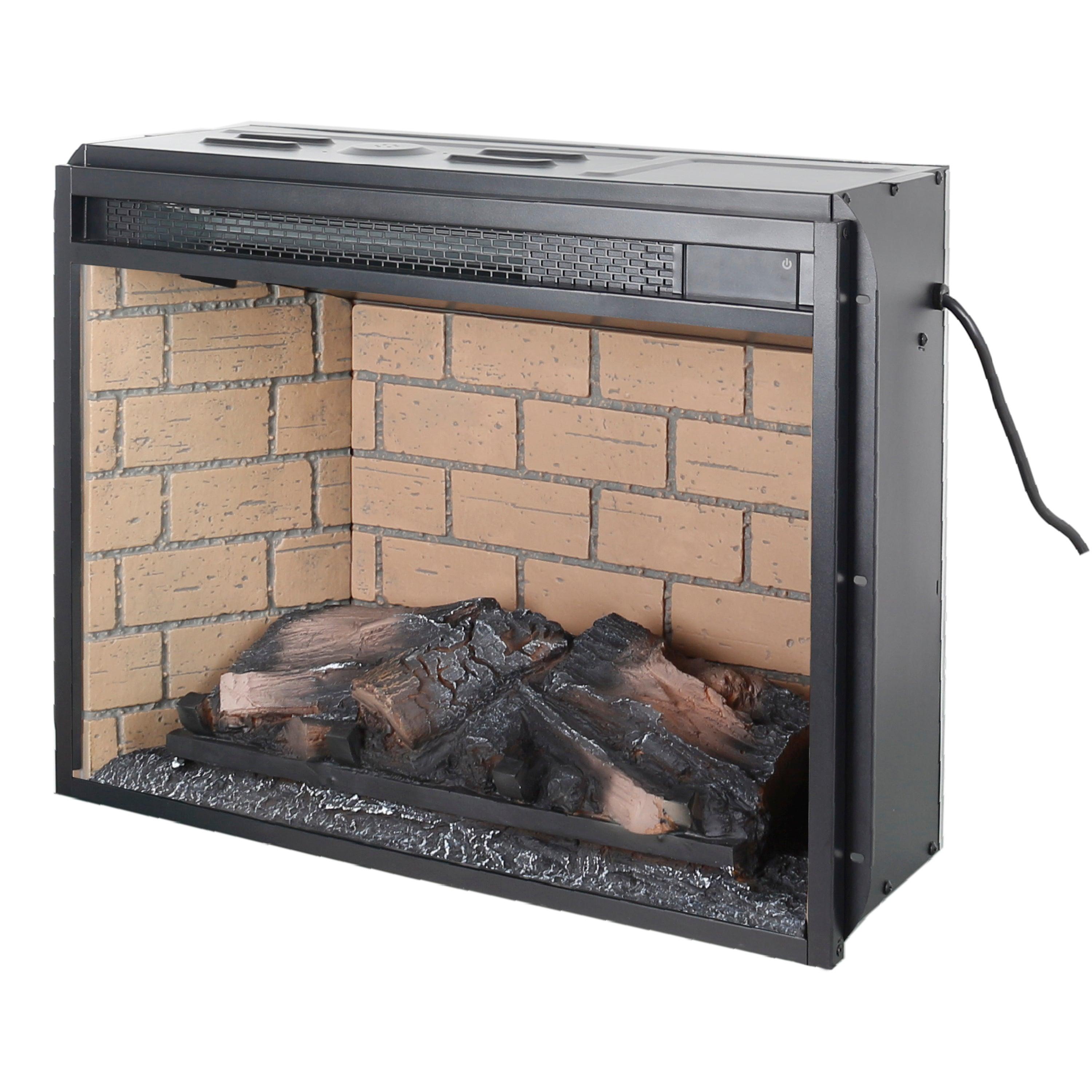 23 Inch Infrared Quartz Electric Fireplace Insert - Realistic Flame Effect, Remote Control - Perfect for Living Rooms, Bedrooms & Offices