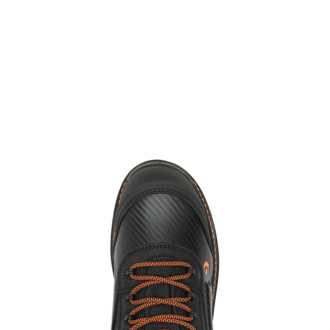 Overpass 6 CarbonMax Steel Toe Work Boots for Men - Black/Orange Safety Shoes for Construction, Warehouse & Outdoor Work