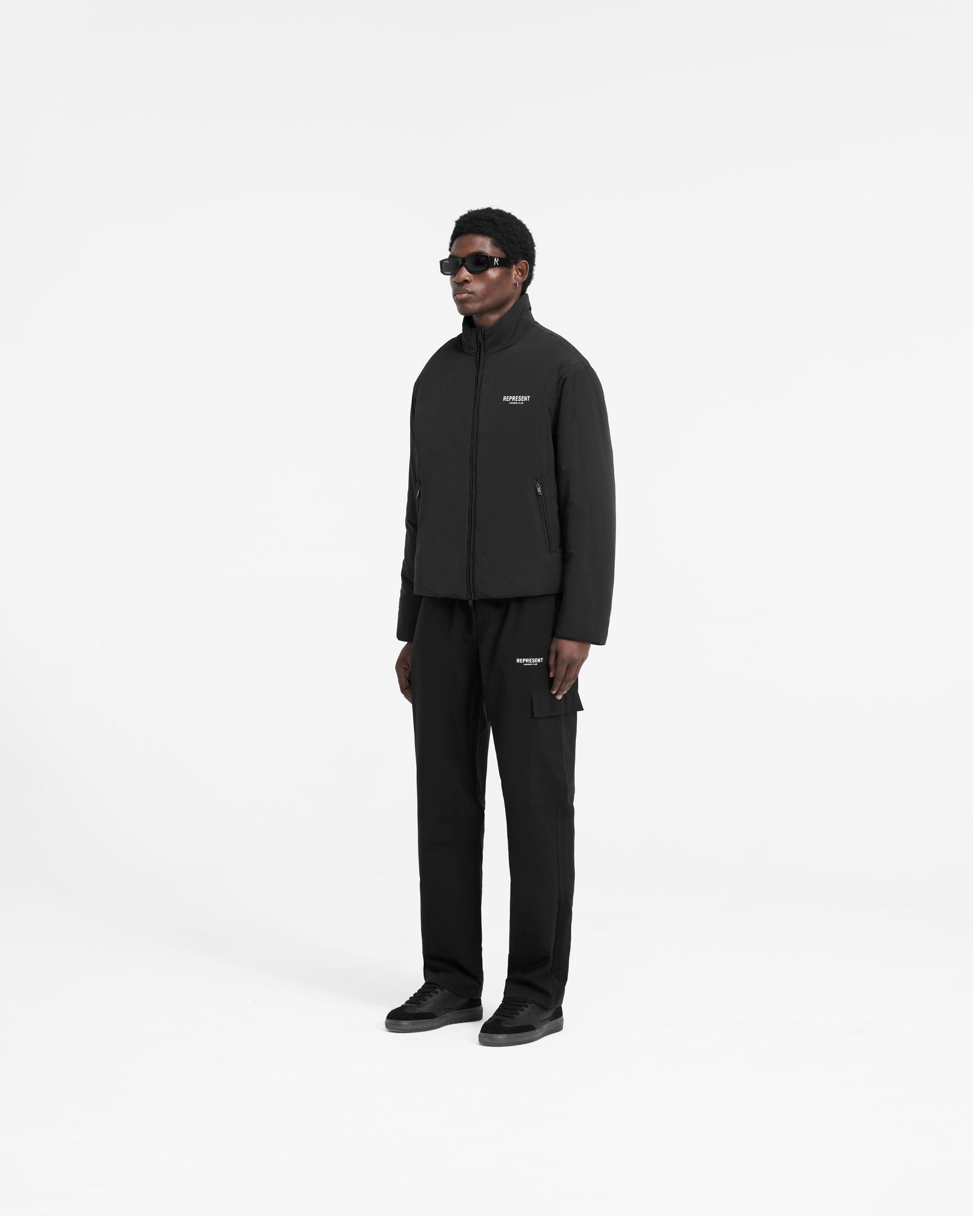 Represent Owners Club Wadded Jacket - Premium Black Puffer Coat for Men | Winter Outerwear for Urban Streetwear & Cold Weather Fashion