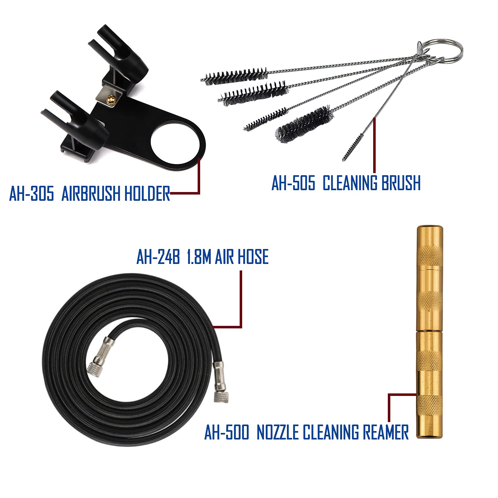 1/5HP Airbrush Compressor Kit with Dual-Action Gravity Feed Airbrush, Holder, Cleaning Brush & 6ft Hose - Perfect for Model Painting, Cake Decorating, Nail Art & DIY Crafts