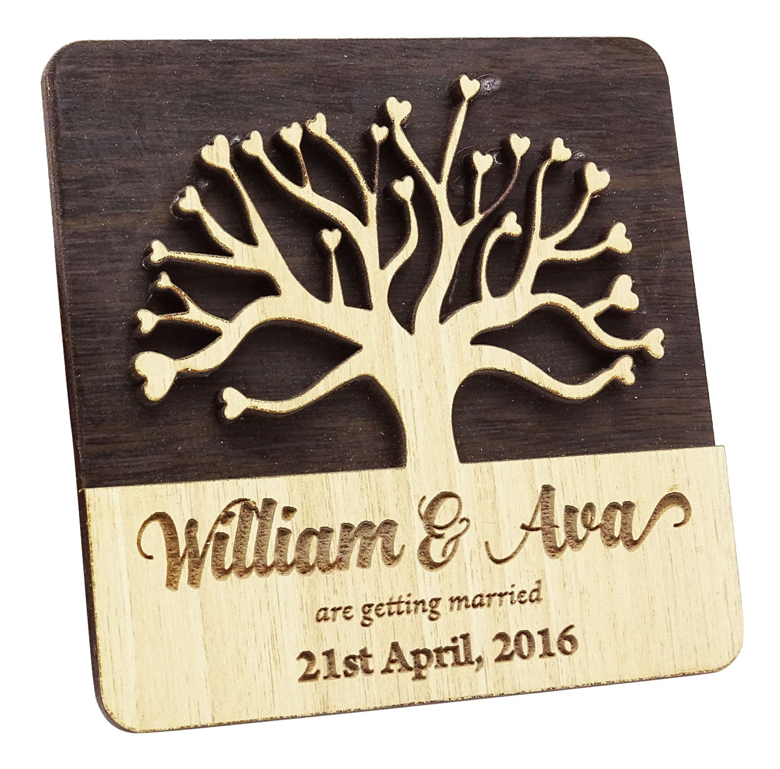 Custom Engraved Wooden Save The Date Magnets - Rustic Wedding Announcements (50 Pack) - Perfect for Wedding Invitations, Bridal Showers & Anniversary Celebrations